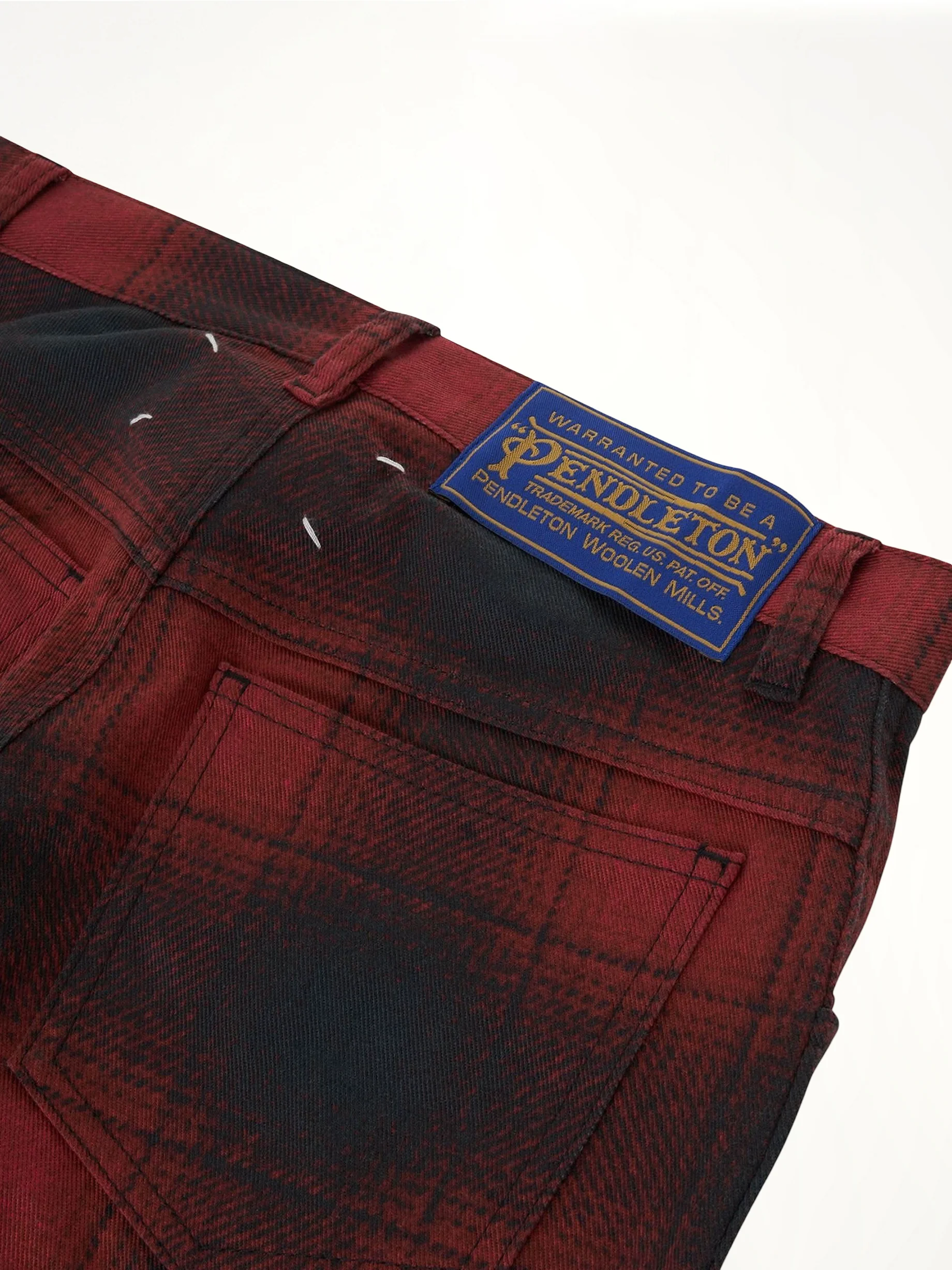 Maison Margiela x Pendleton Checked Pants in Black/Red - Image 4