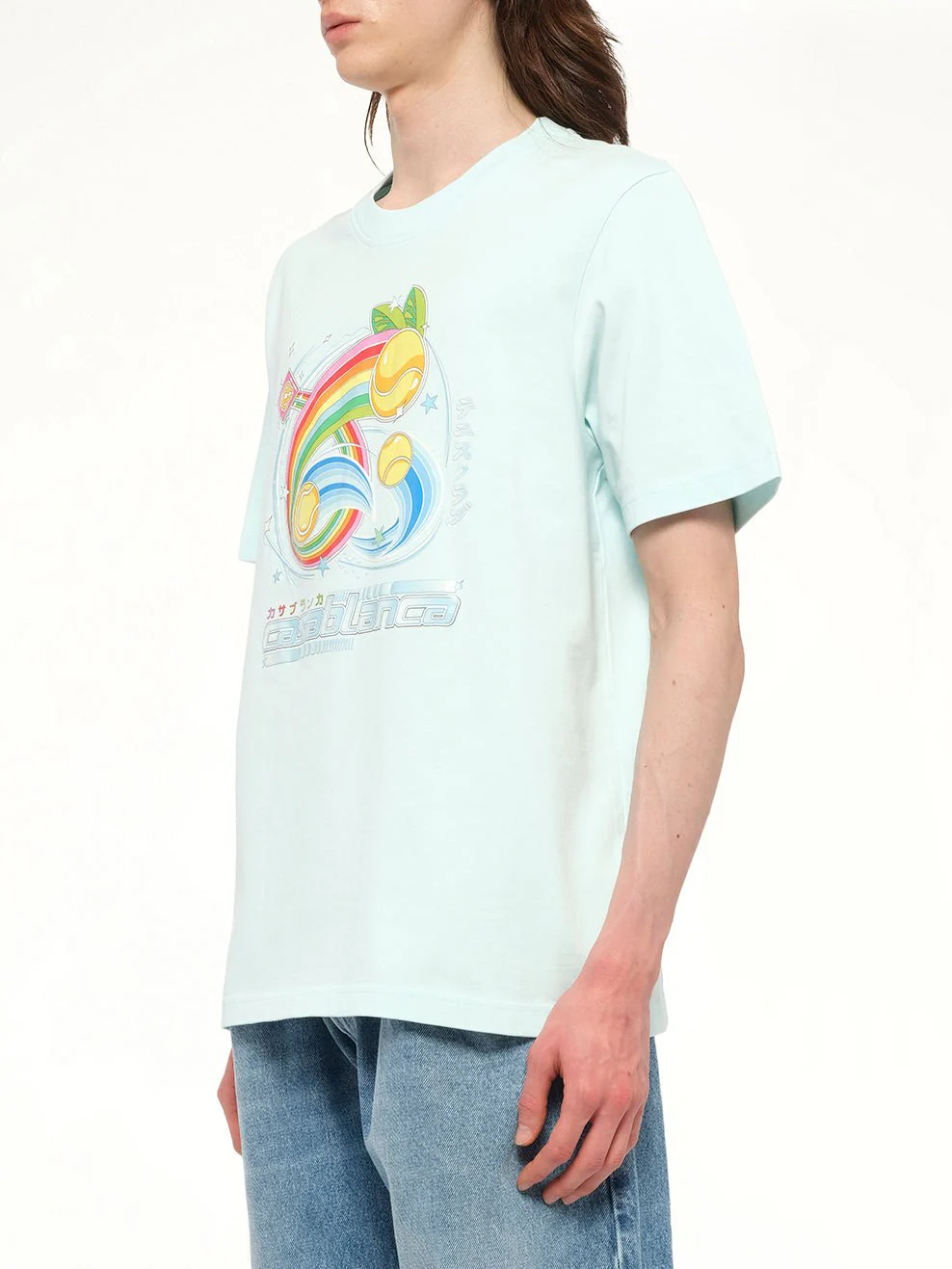 Manga Tennis Ball T-Shirt in Pale Blue - Image 3