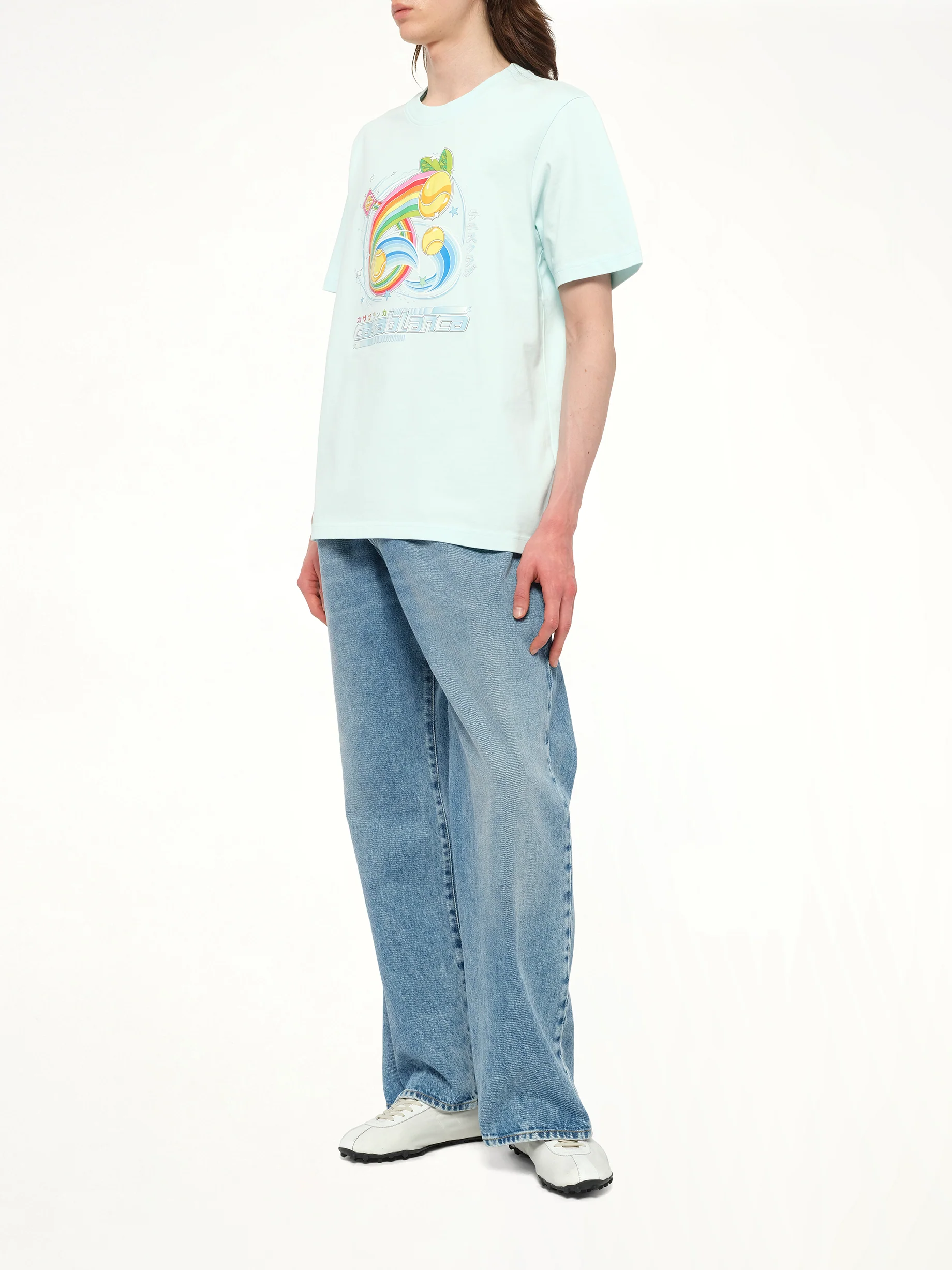 Manga Tennis Ball T-Shirt in Pale Blue - Image 4