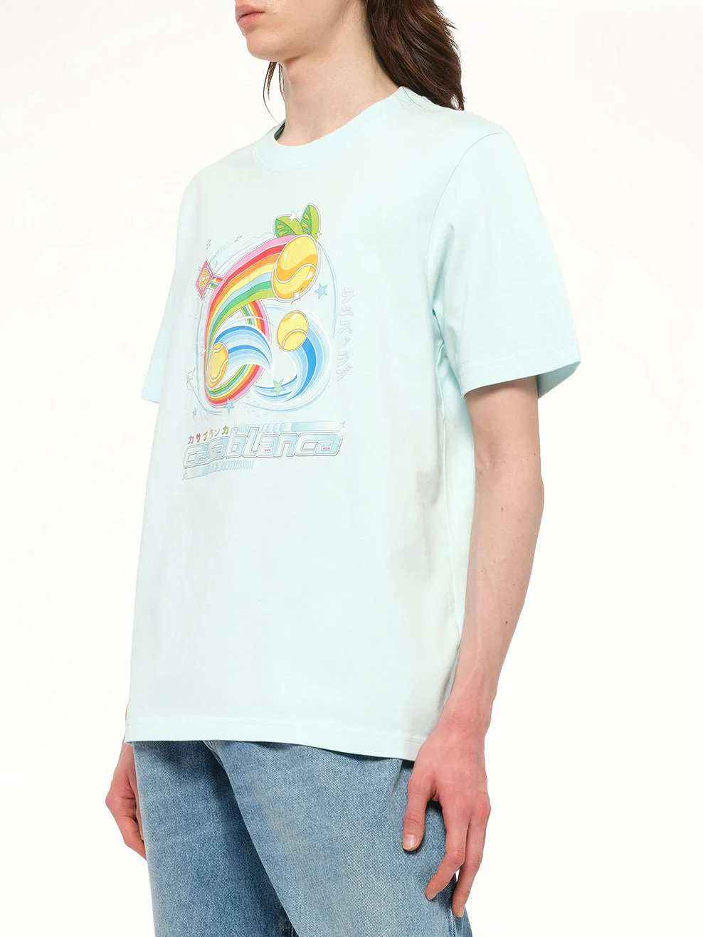 Manga Tennis Ball T-Shirt in Pale Blue - Image 6