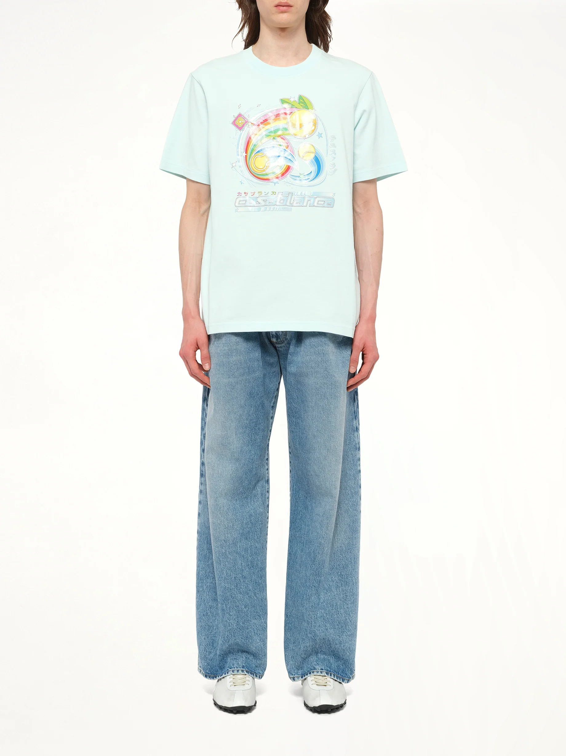 Manga Tennis Ball T-Shirt in Pale Blue - Image 7
