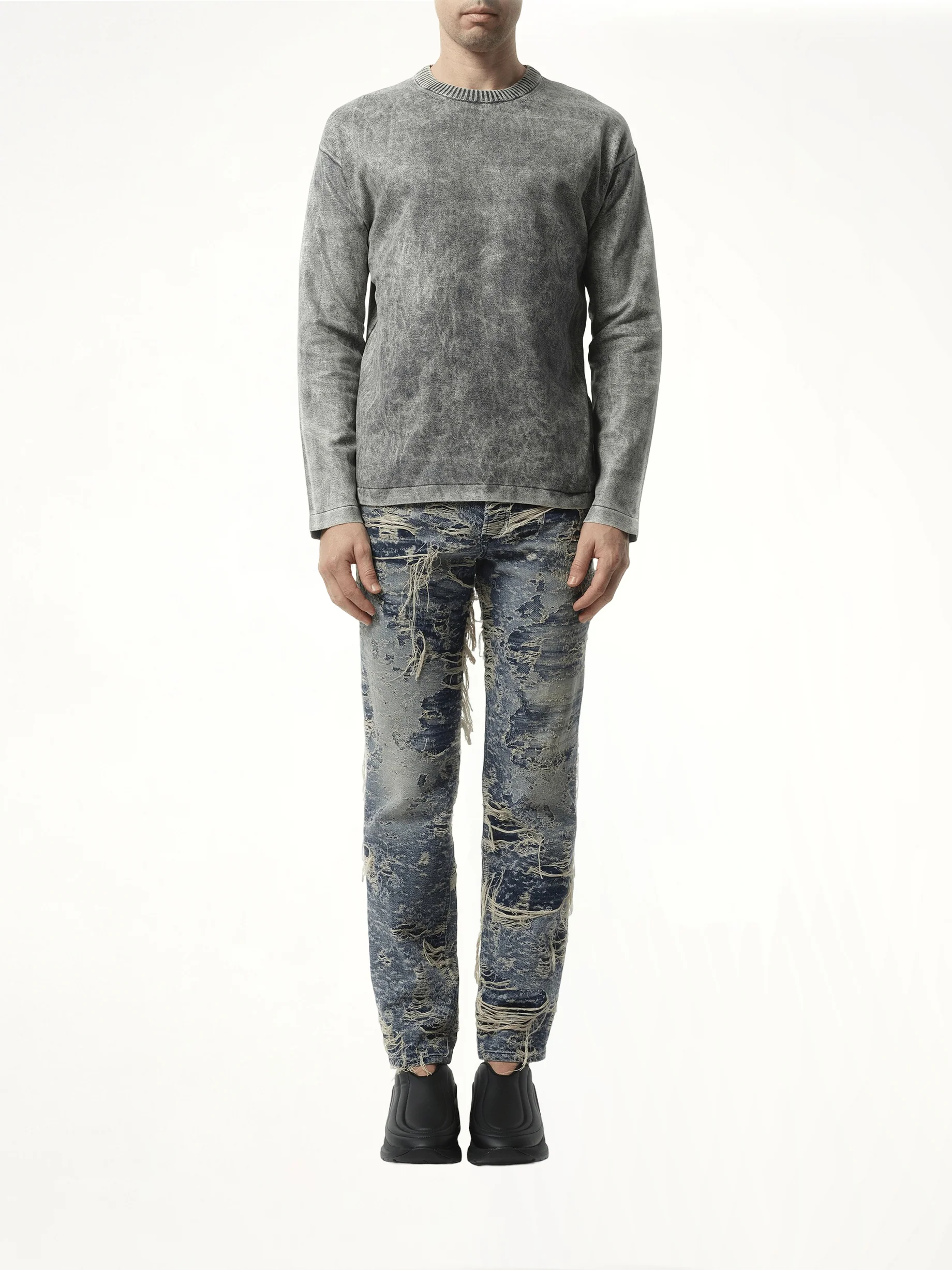 Marble Effect Sweater in Grey - Image 4