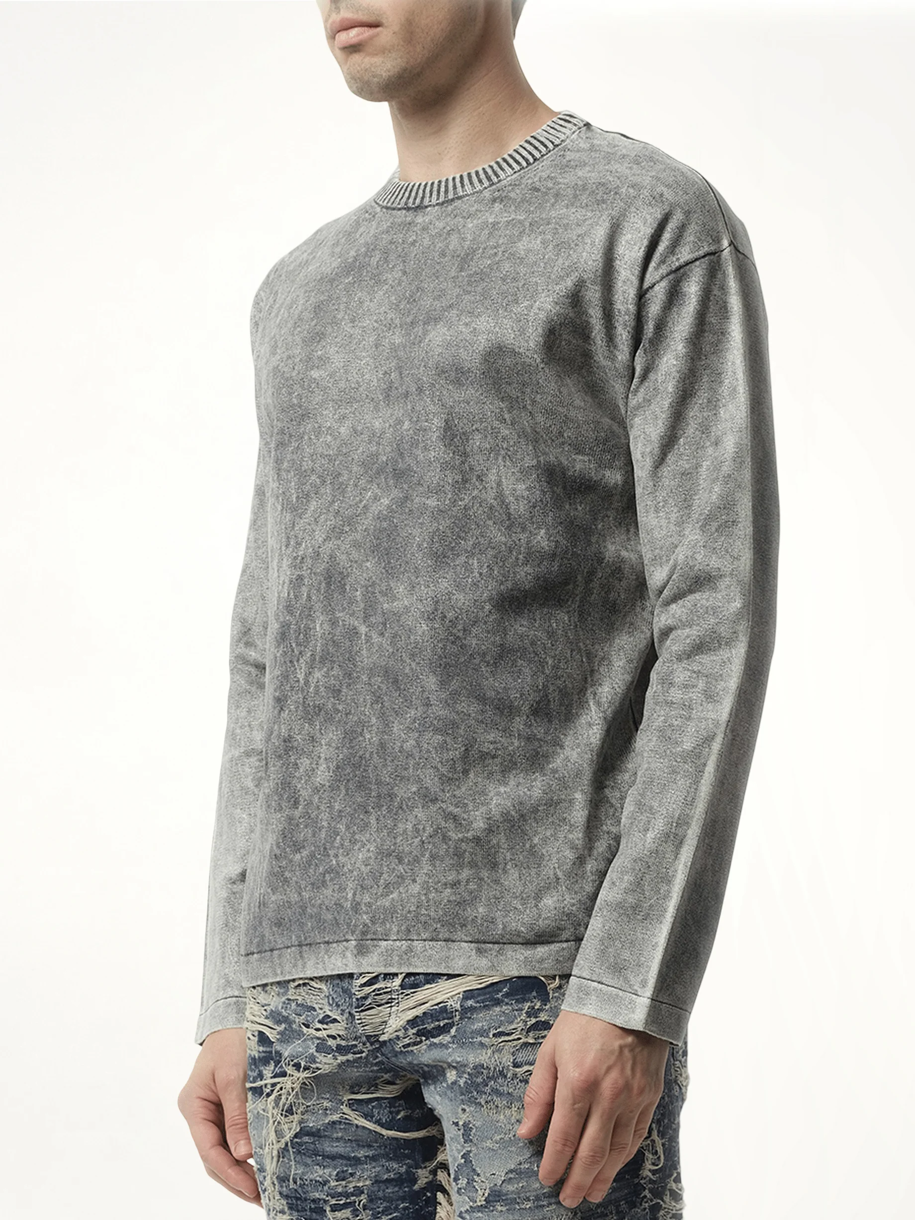 Marble Effect Sweater in Grey - Image 5