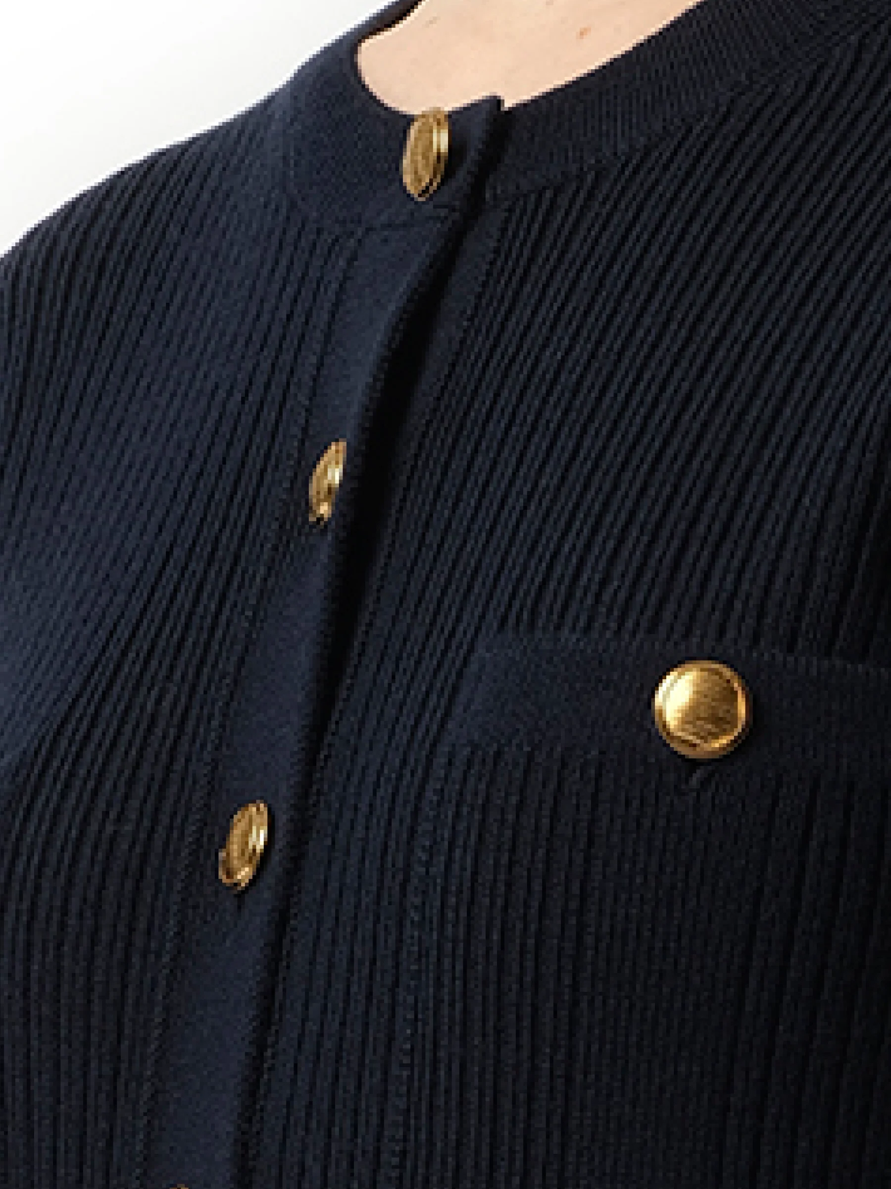 Long Fitted Cardigan in Navy - Image 3