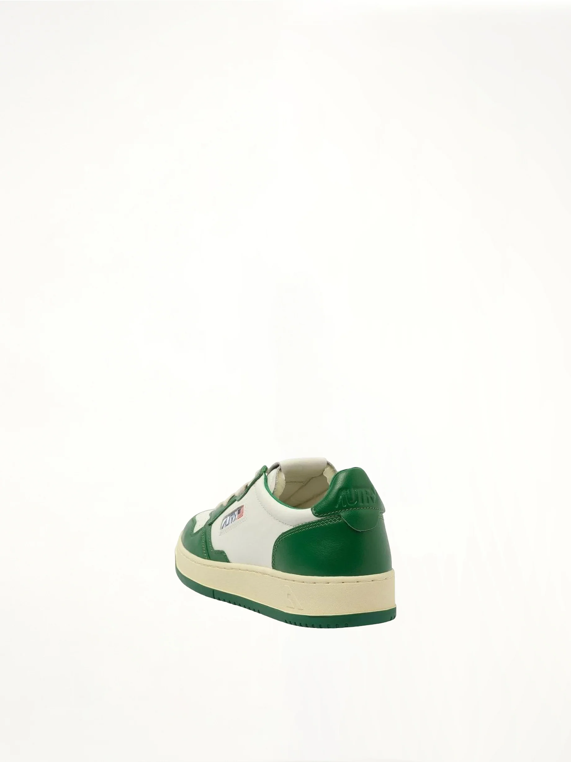Medalist Low Bicolour Sneakers in White/Green - Image 3
