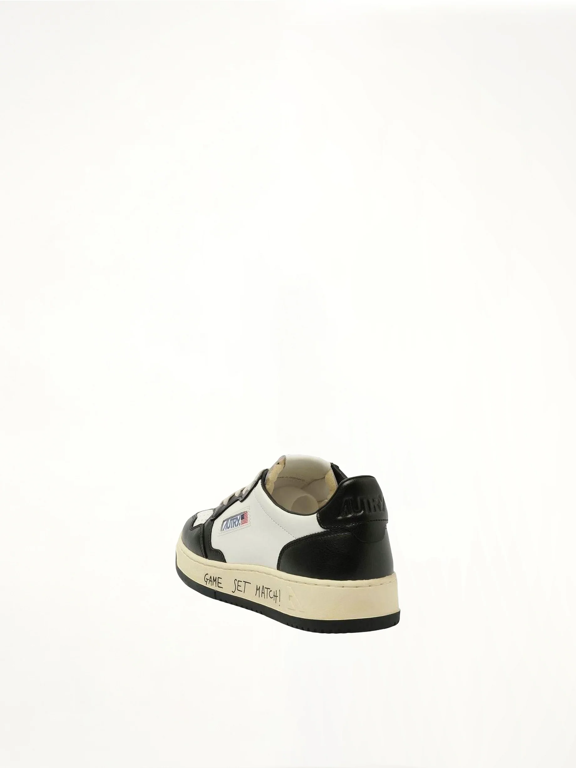 Medalist Low Game Set Bicolour Sneakers in White/Black - Image 3
