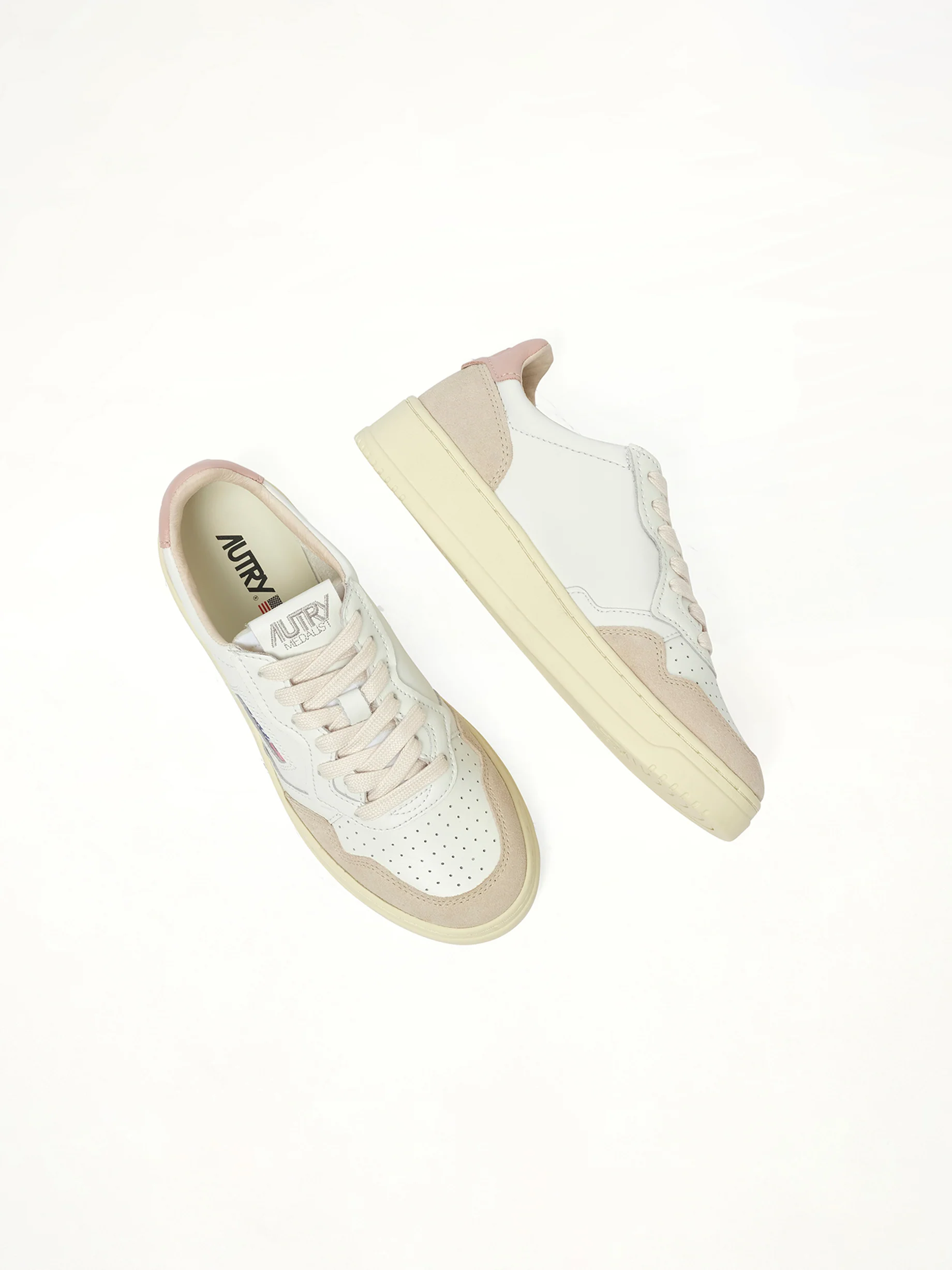 Medalist Low Sneakers in White/Powder - Image 4