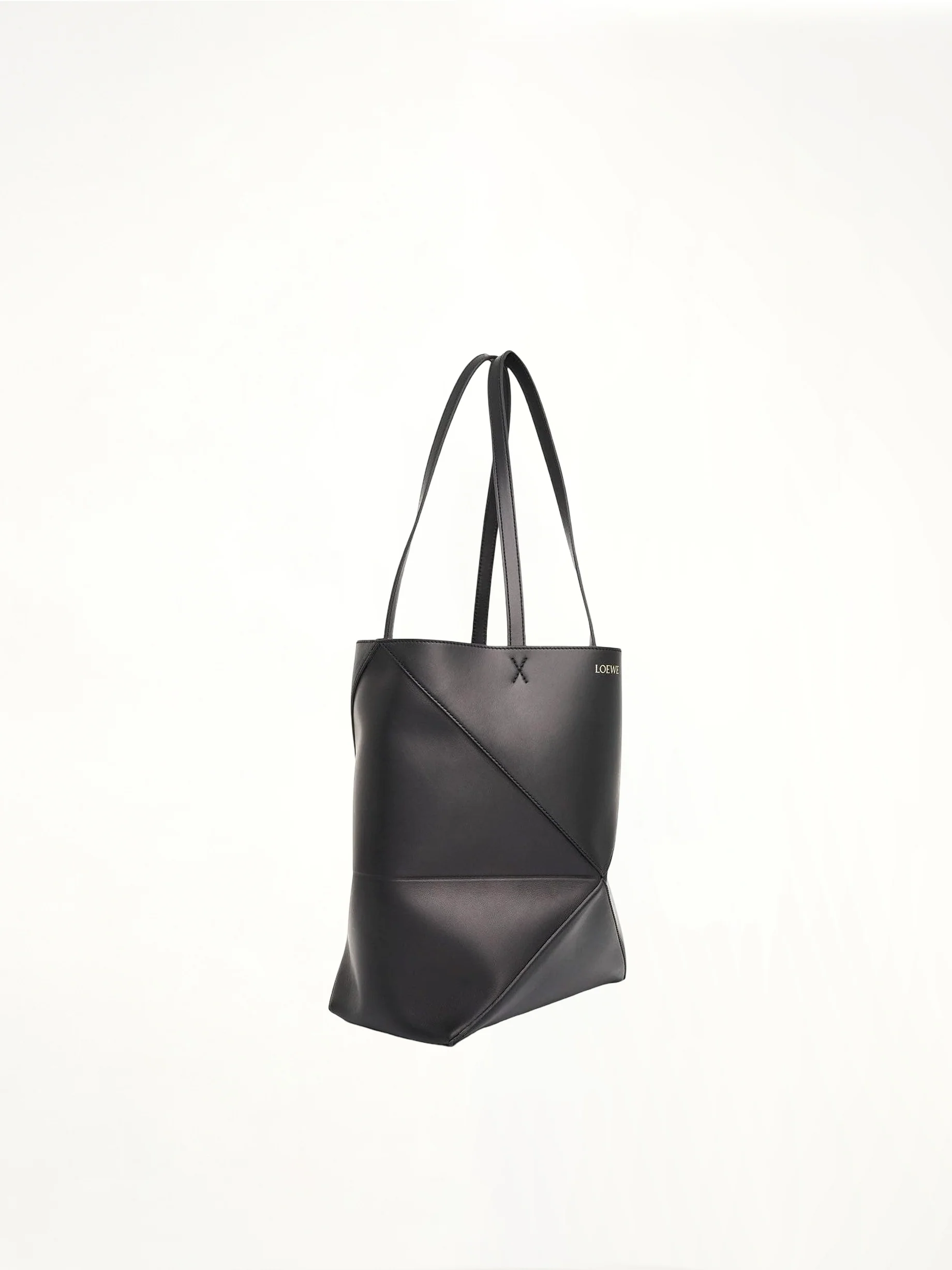 Medium Puzzle Fold Tote Bag in Black - Image 2