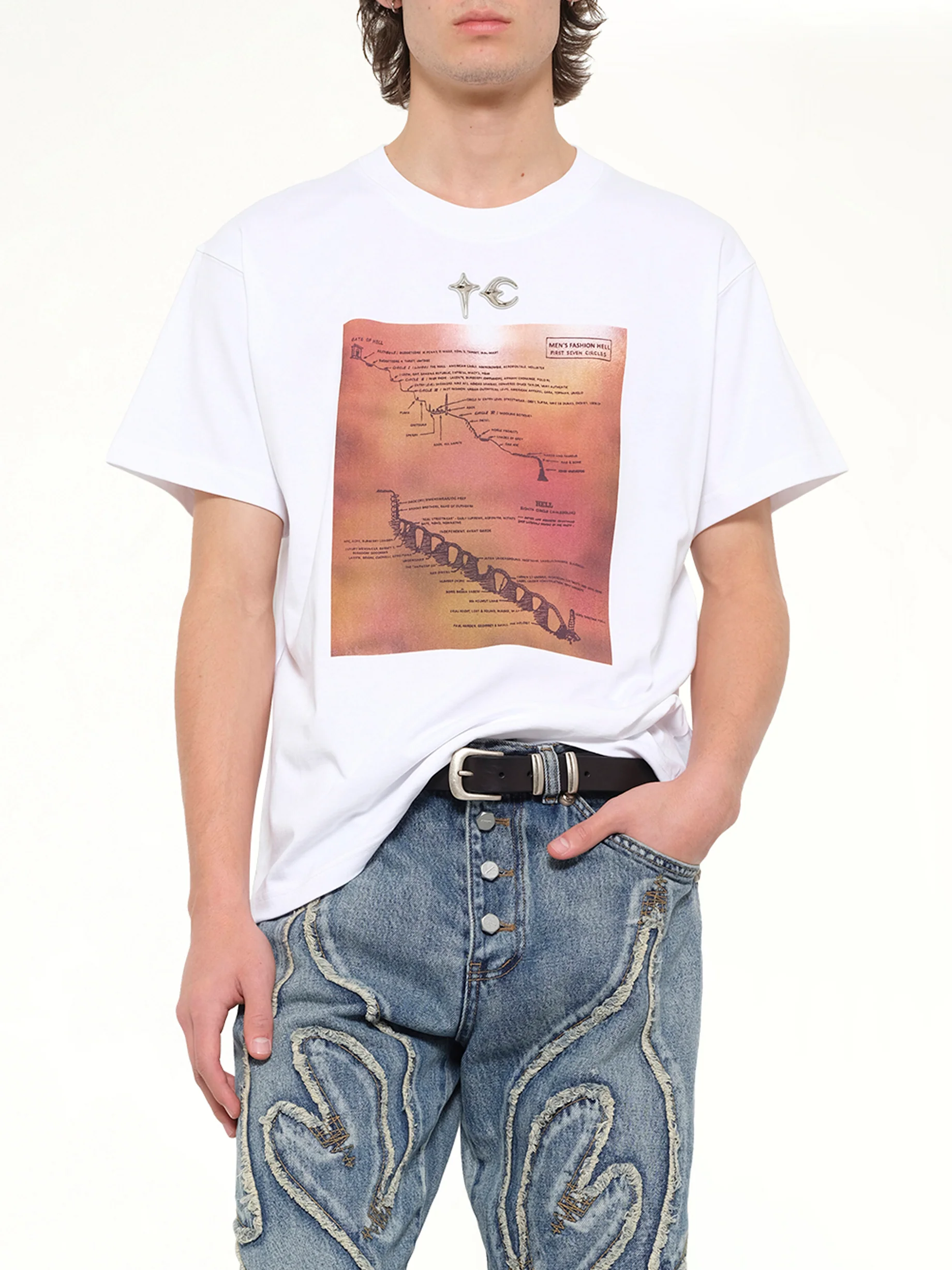Men's Fashion Hell T-Shirt in White - Image 6