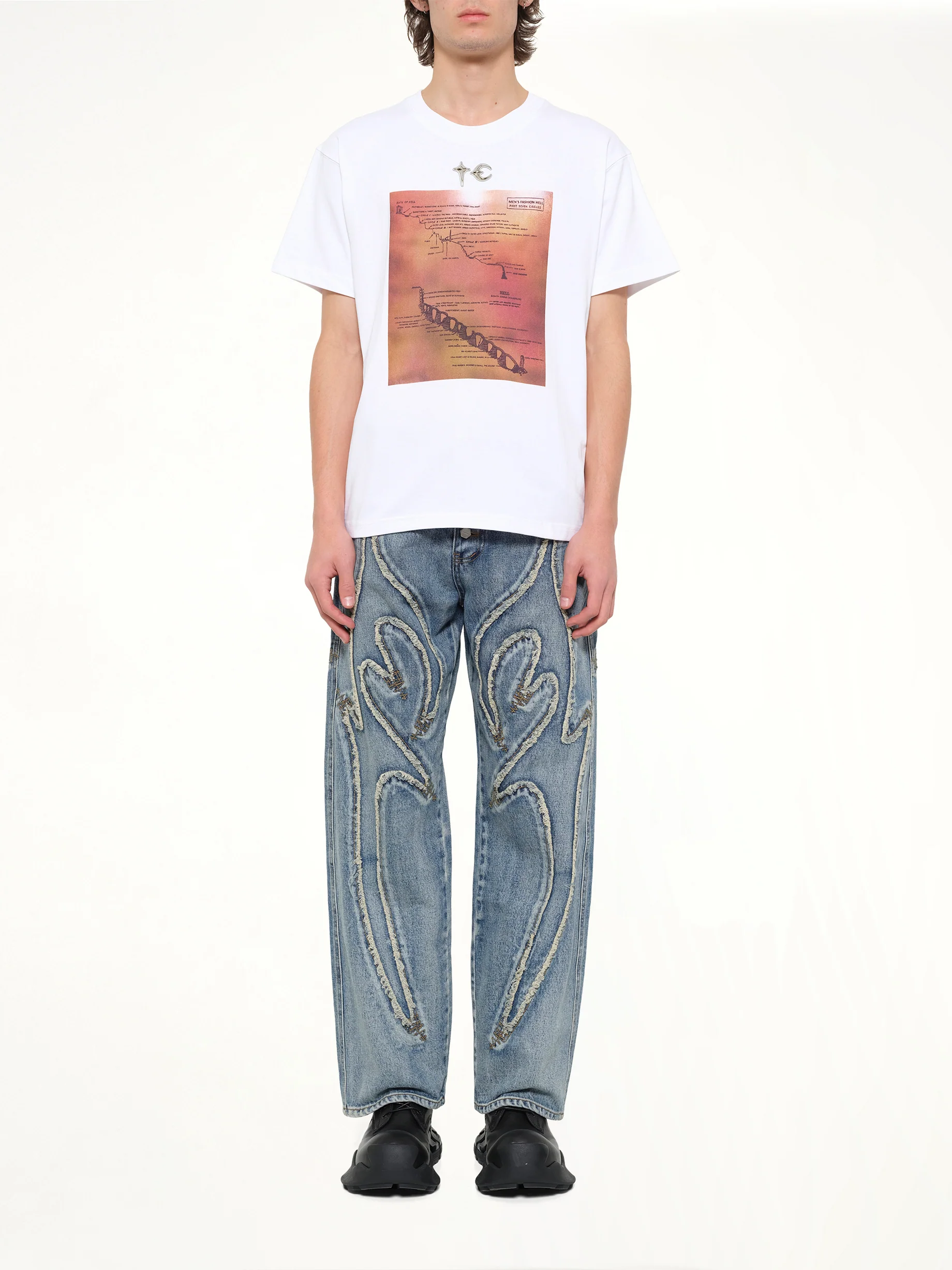 Men's Fashion Hell T-Shirt in White - Image 7