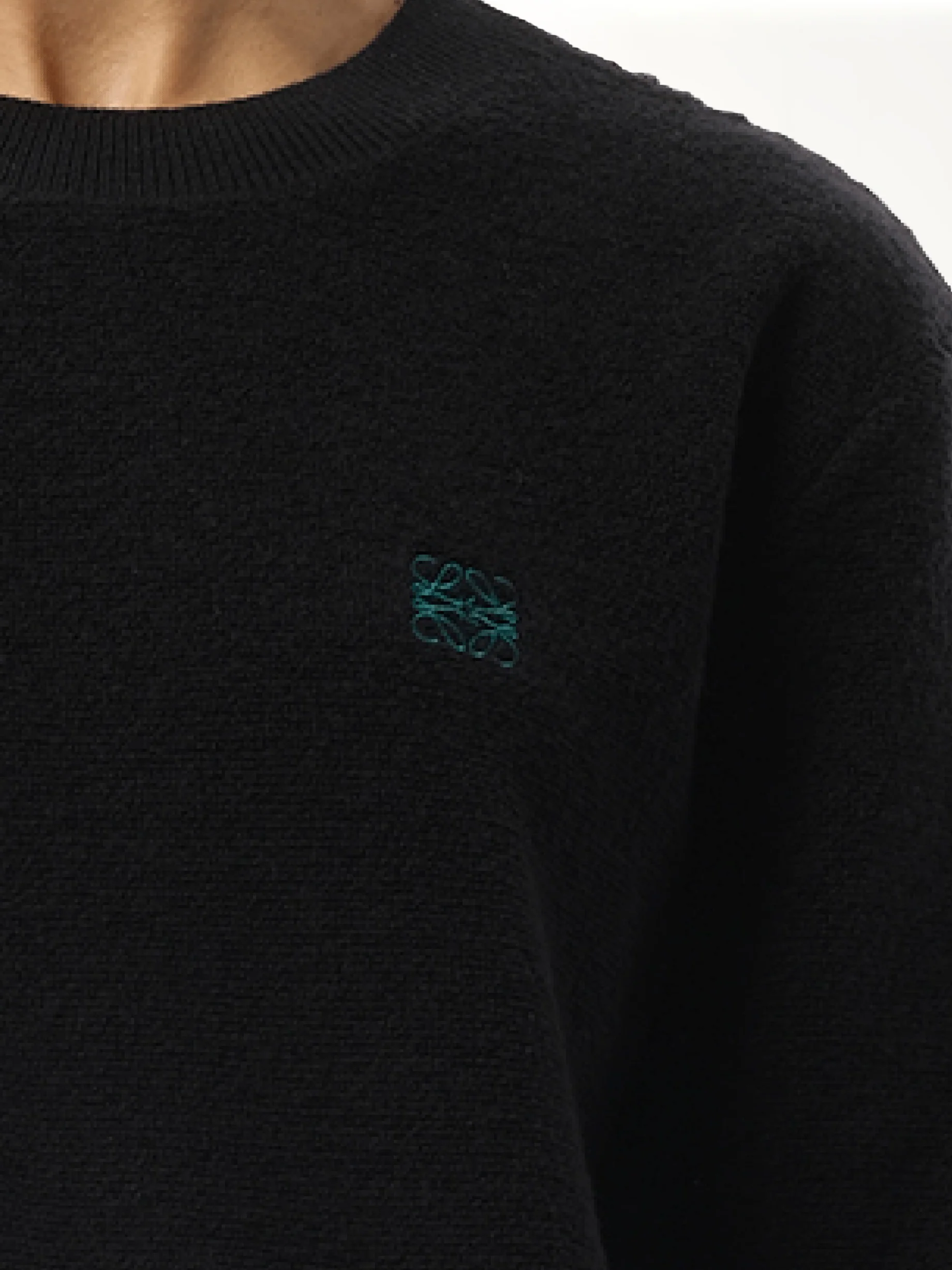 Merino Wool Anagram Sweater in Black - Image 3