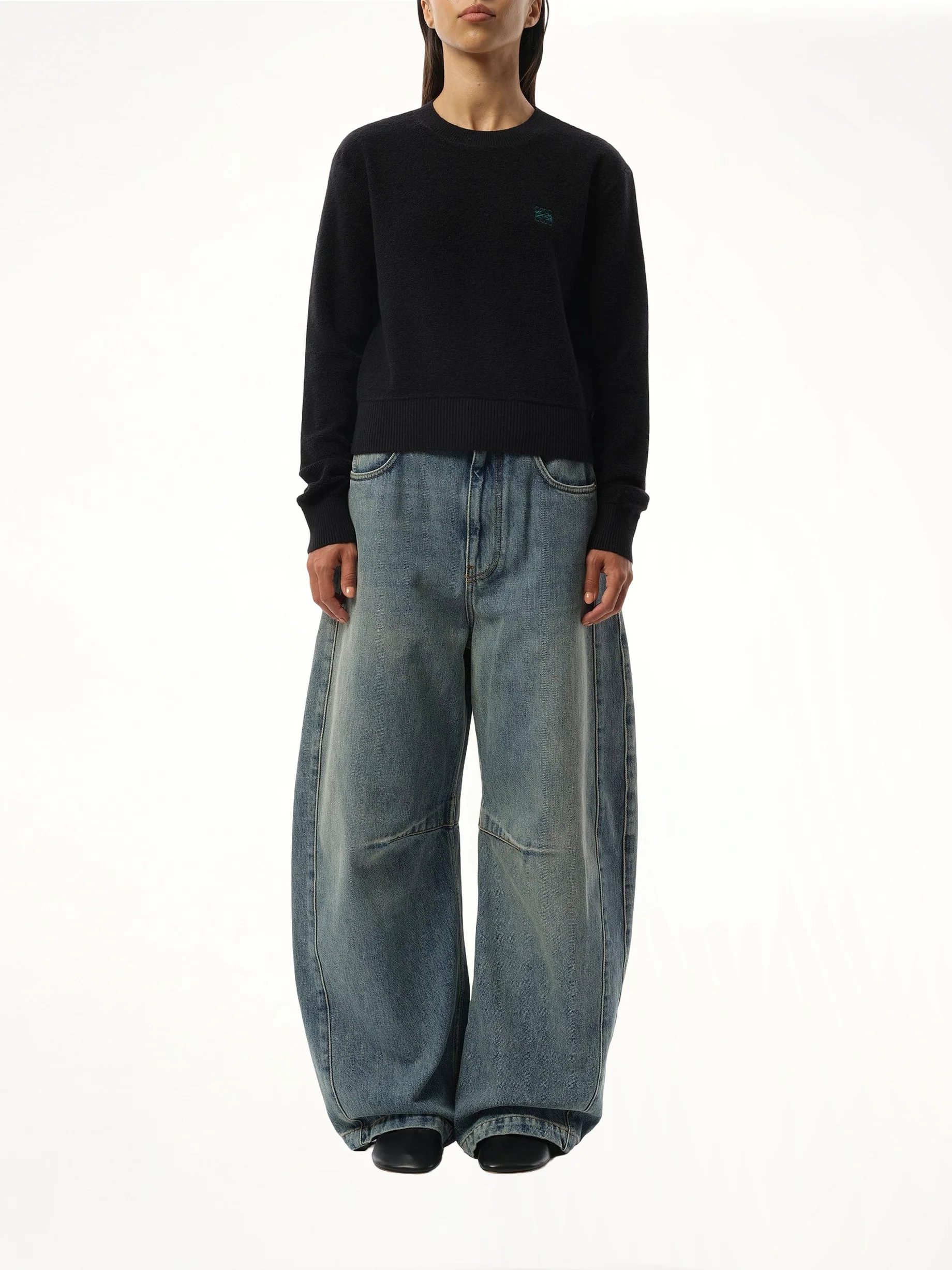 Merino Wool Anagram Sweater in Black - Image 4