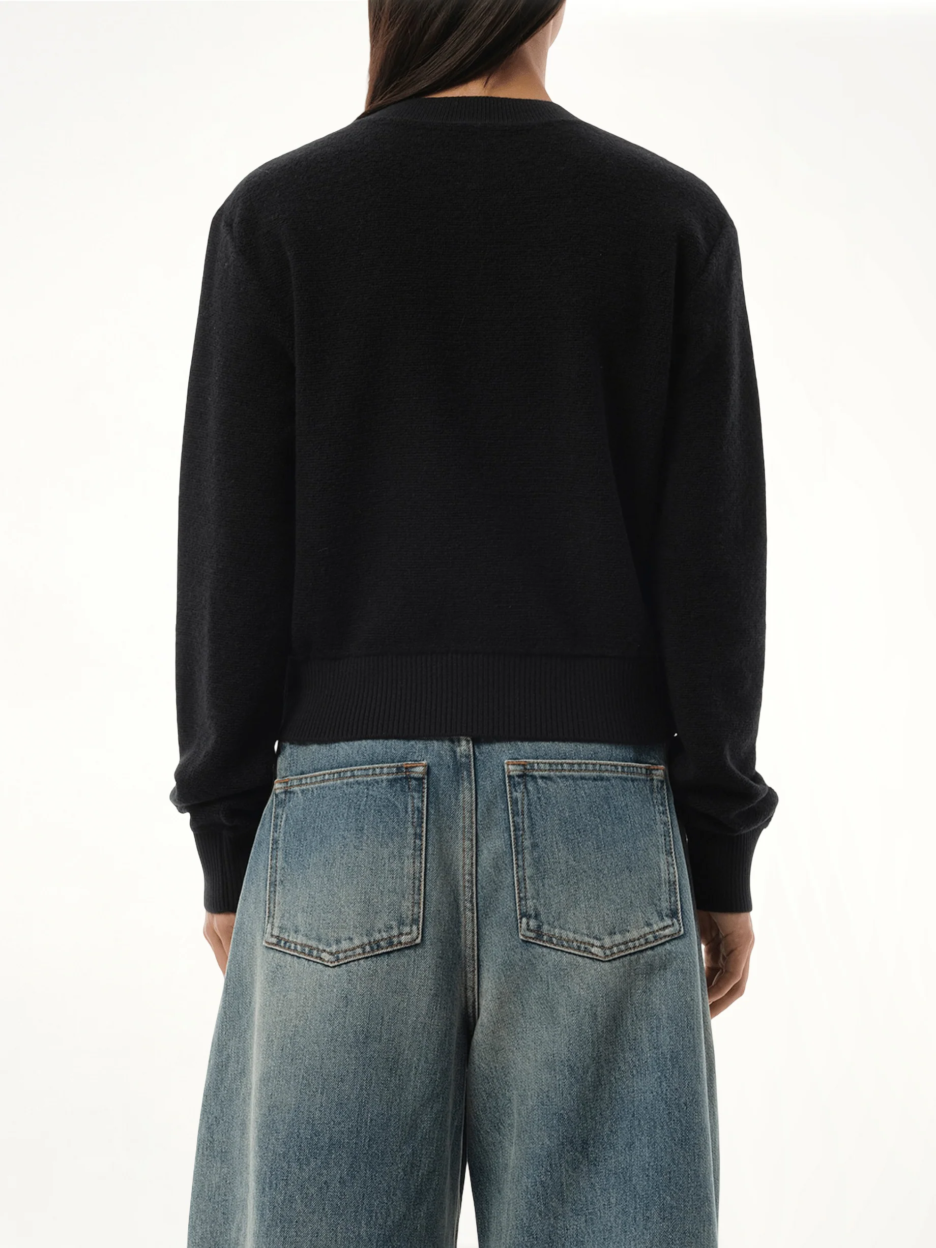 Merino Wool Anagram Sweater in Black - Image 6