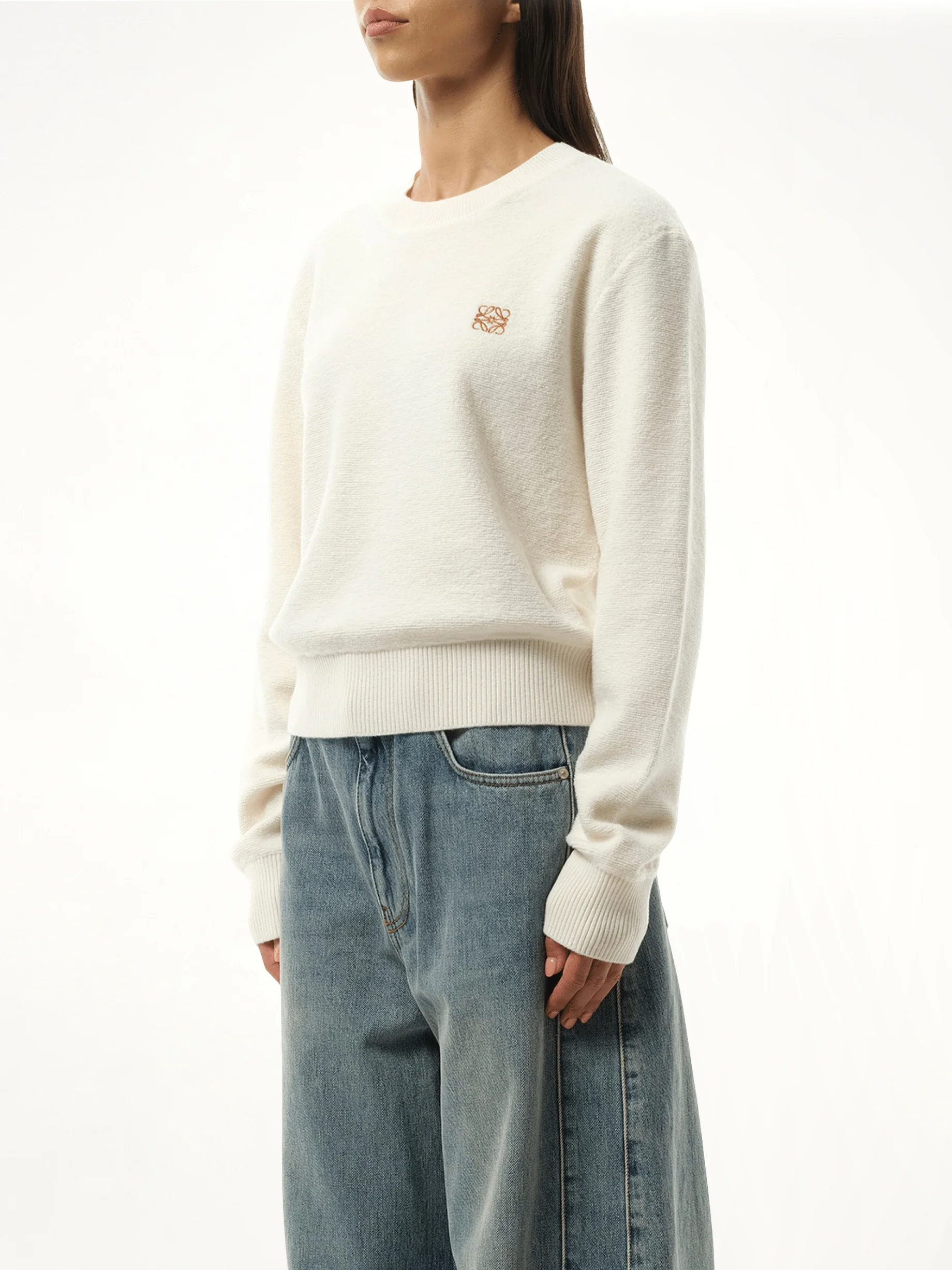 Merino Wool Anagram Sweater in Ecru - Image 5