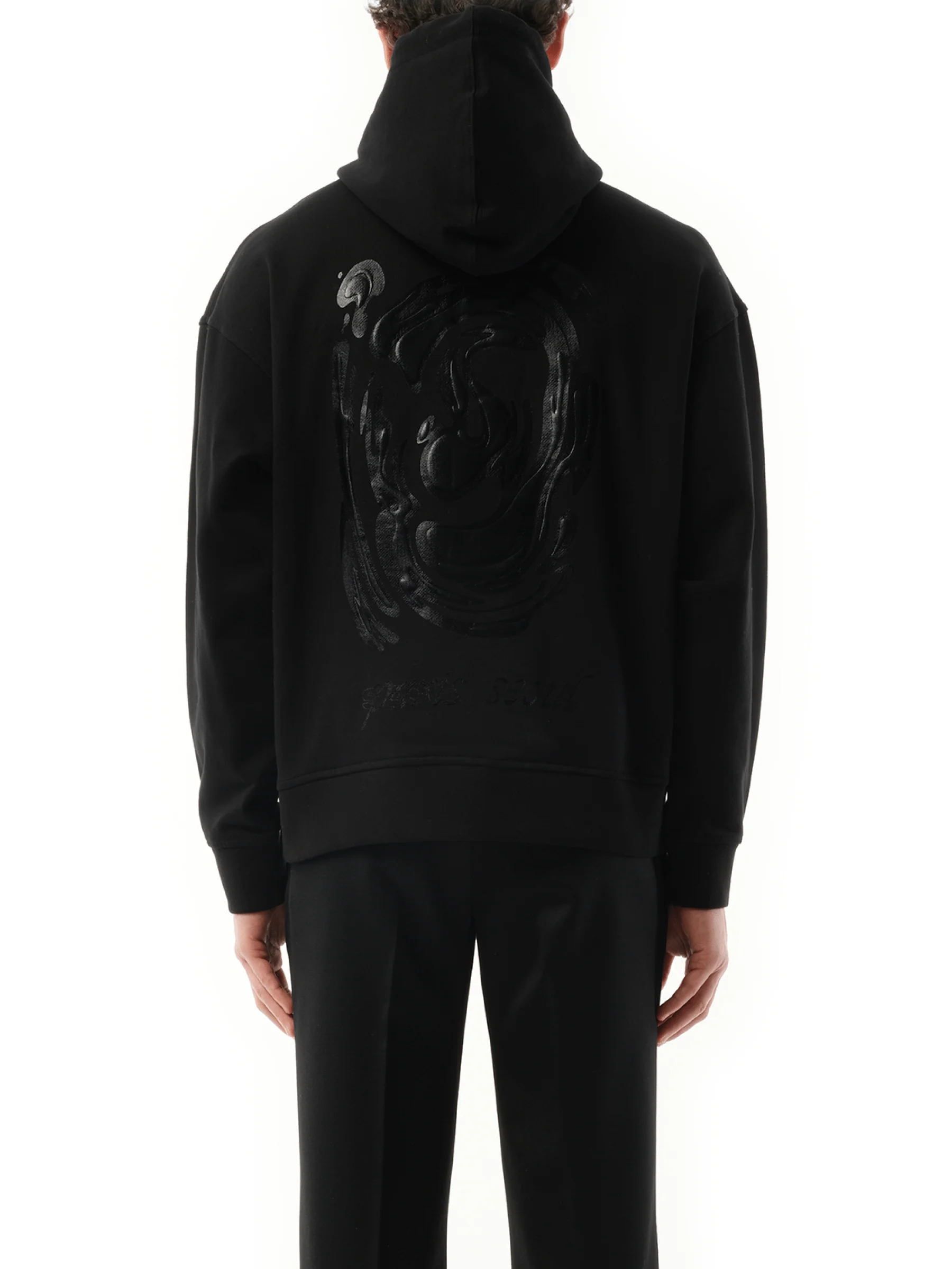 Metallic Print Hoodie in Black - Image 6