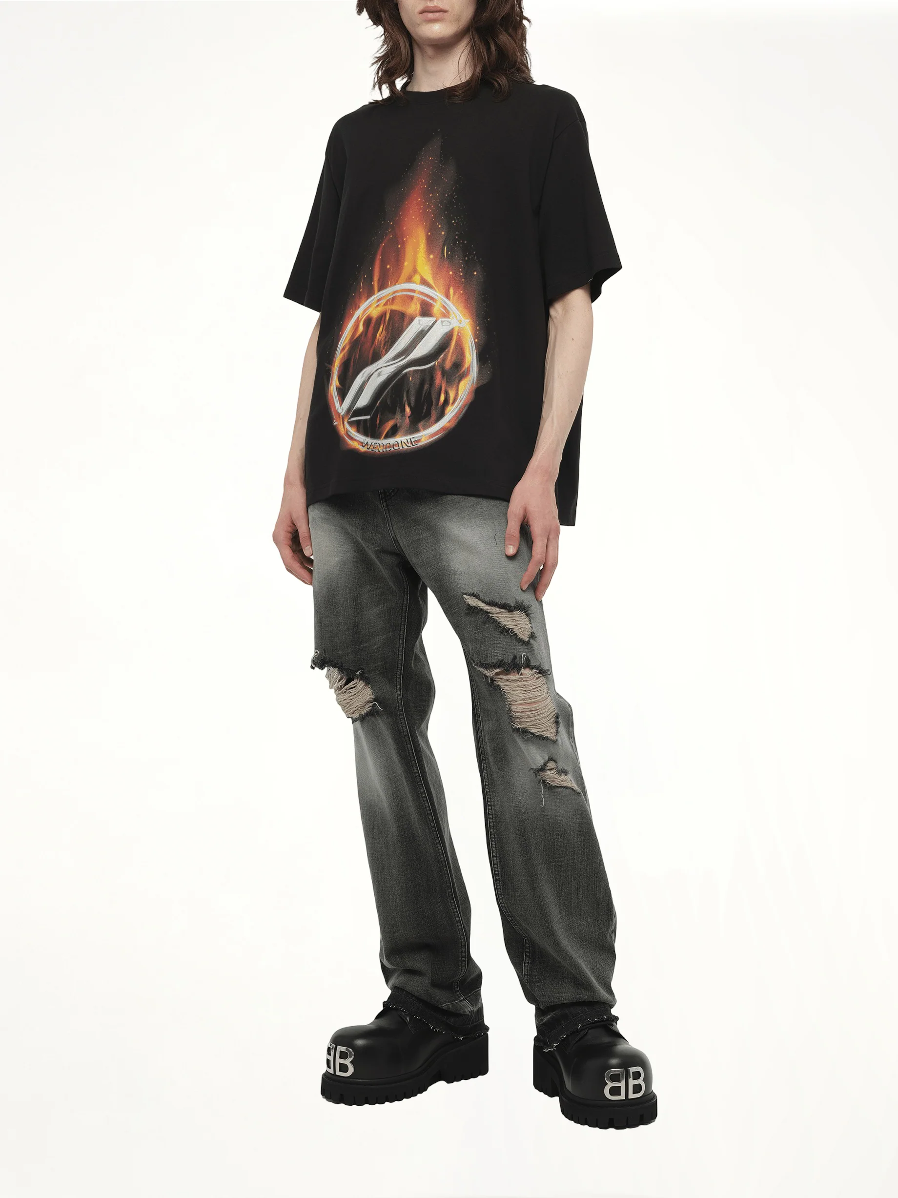 Meteor Print T-Shirt in Black - Image 4