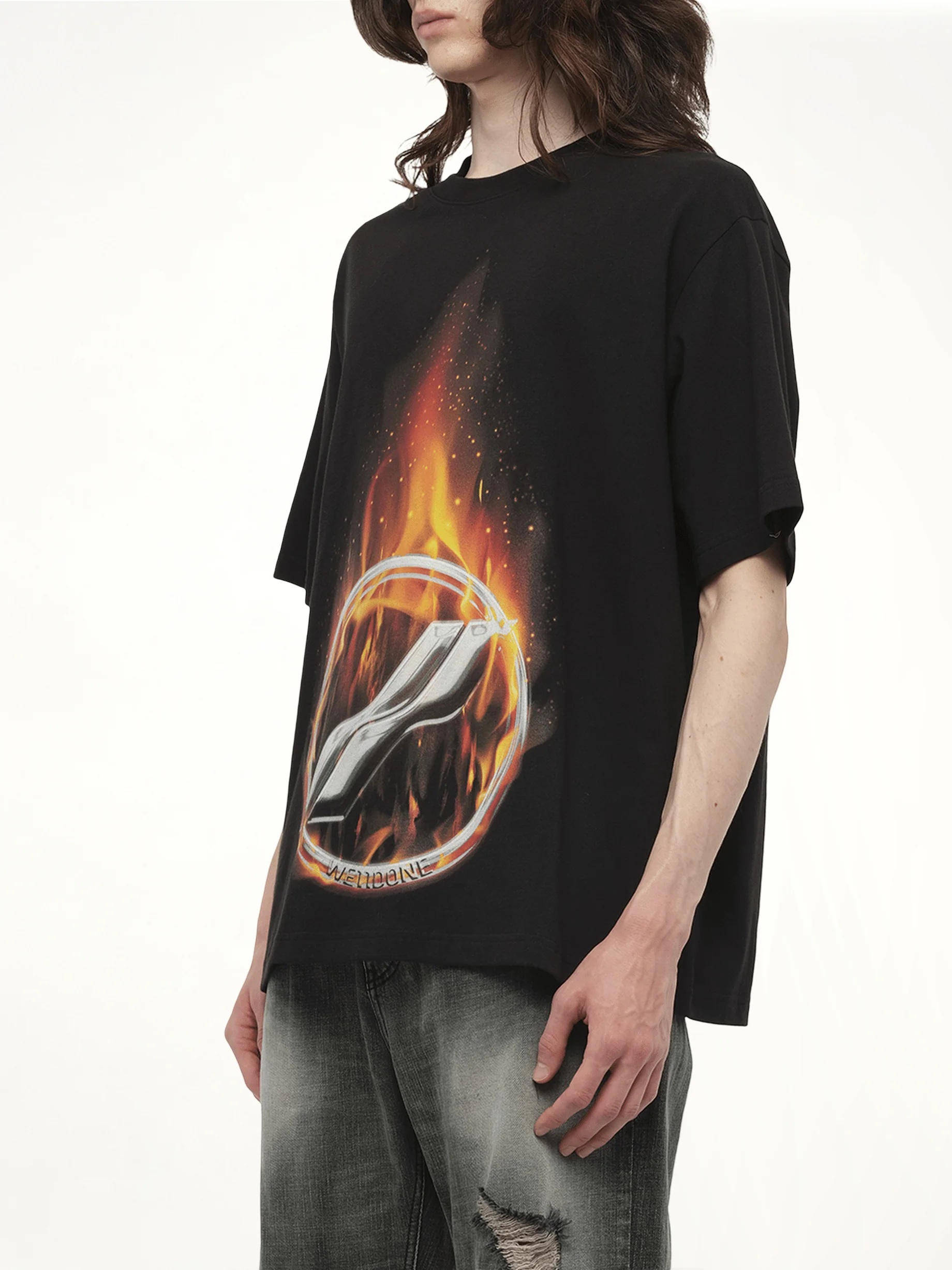 Meteor Print T-Shirt in Black - Image 5