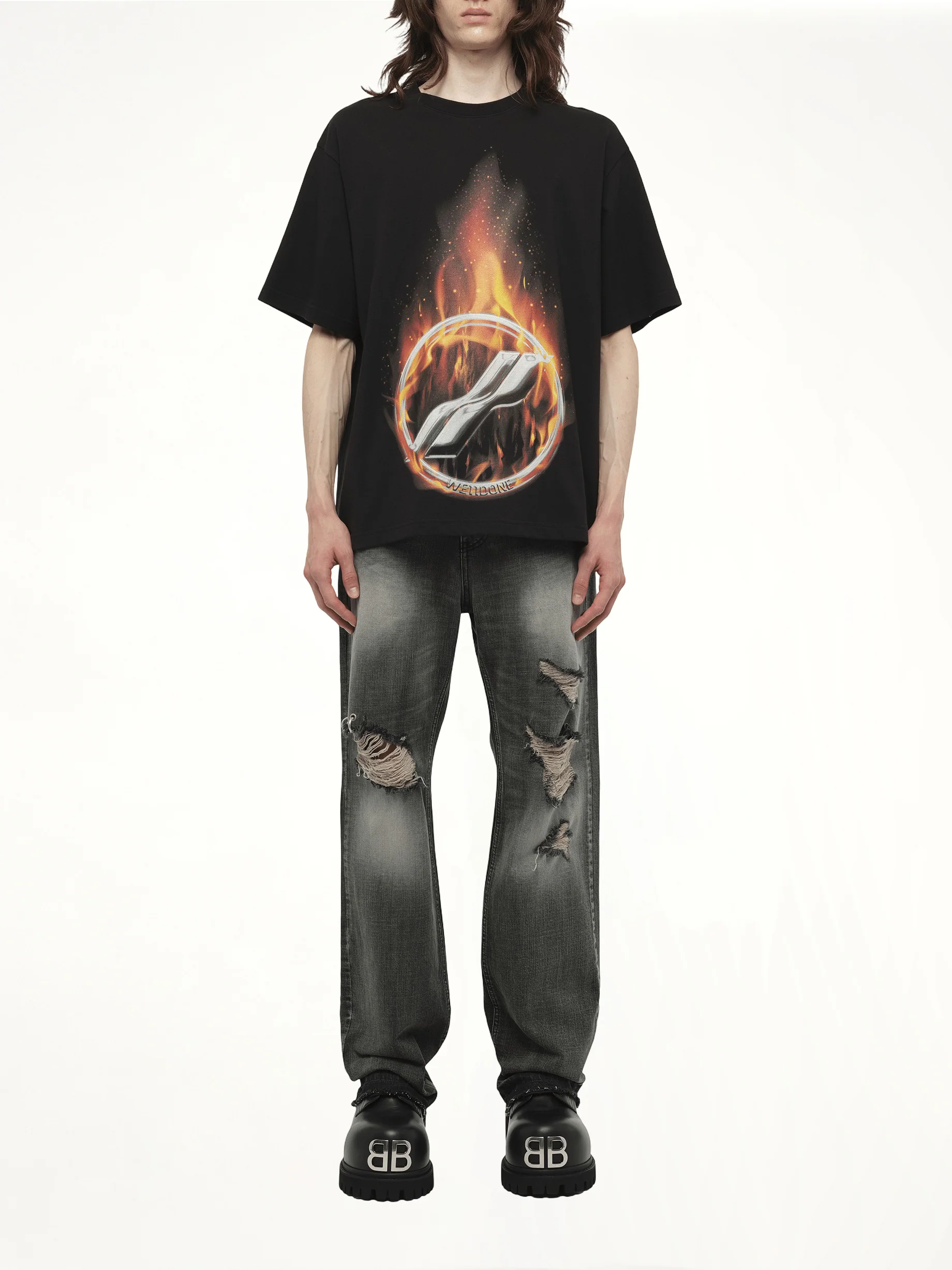Meteor Print T-Shirt in Black - Image 7