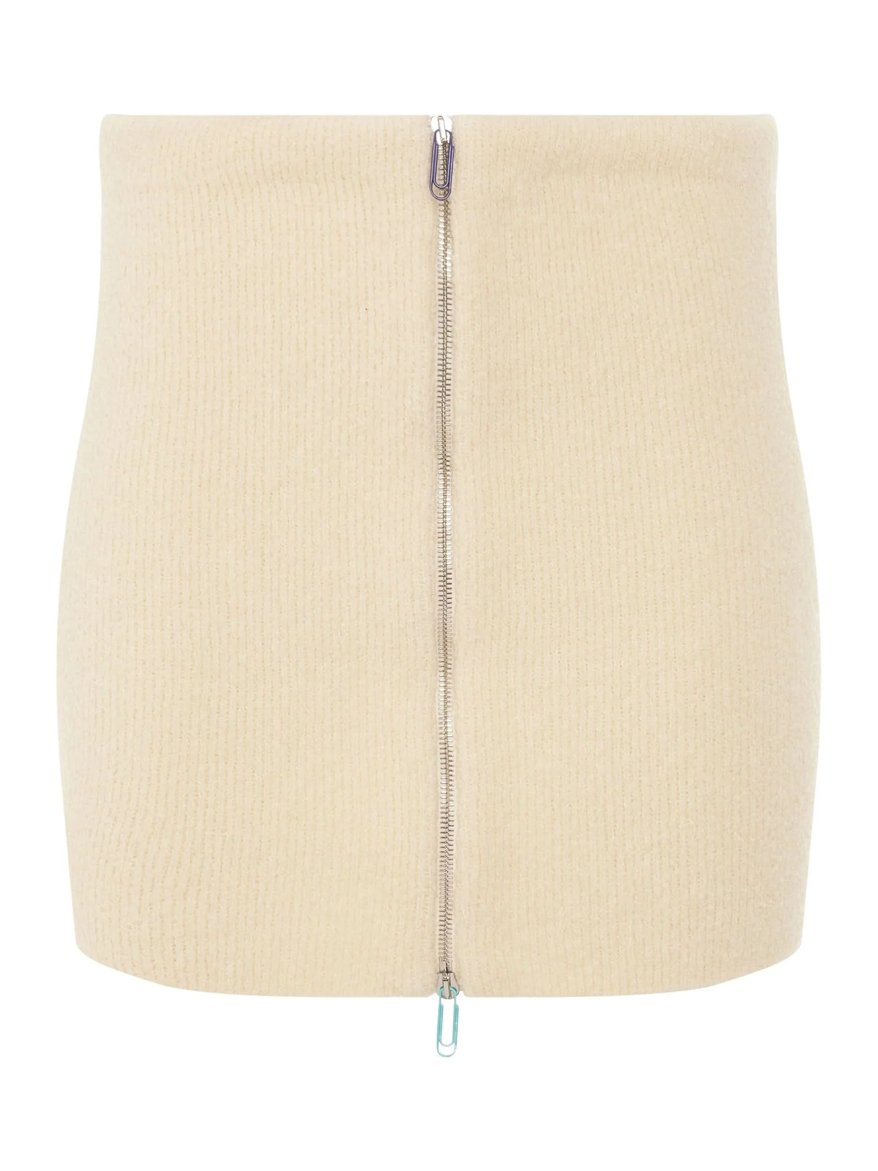 Micro Boucle Mini Skirt in White