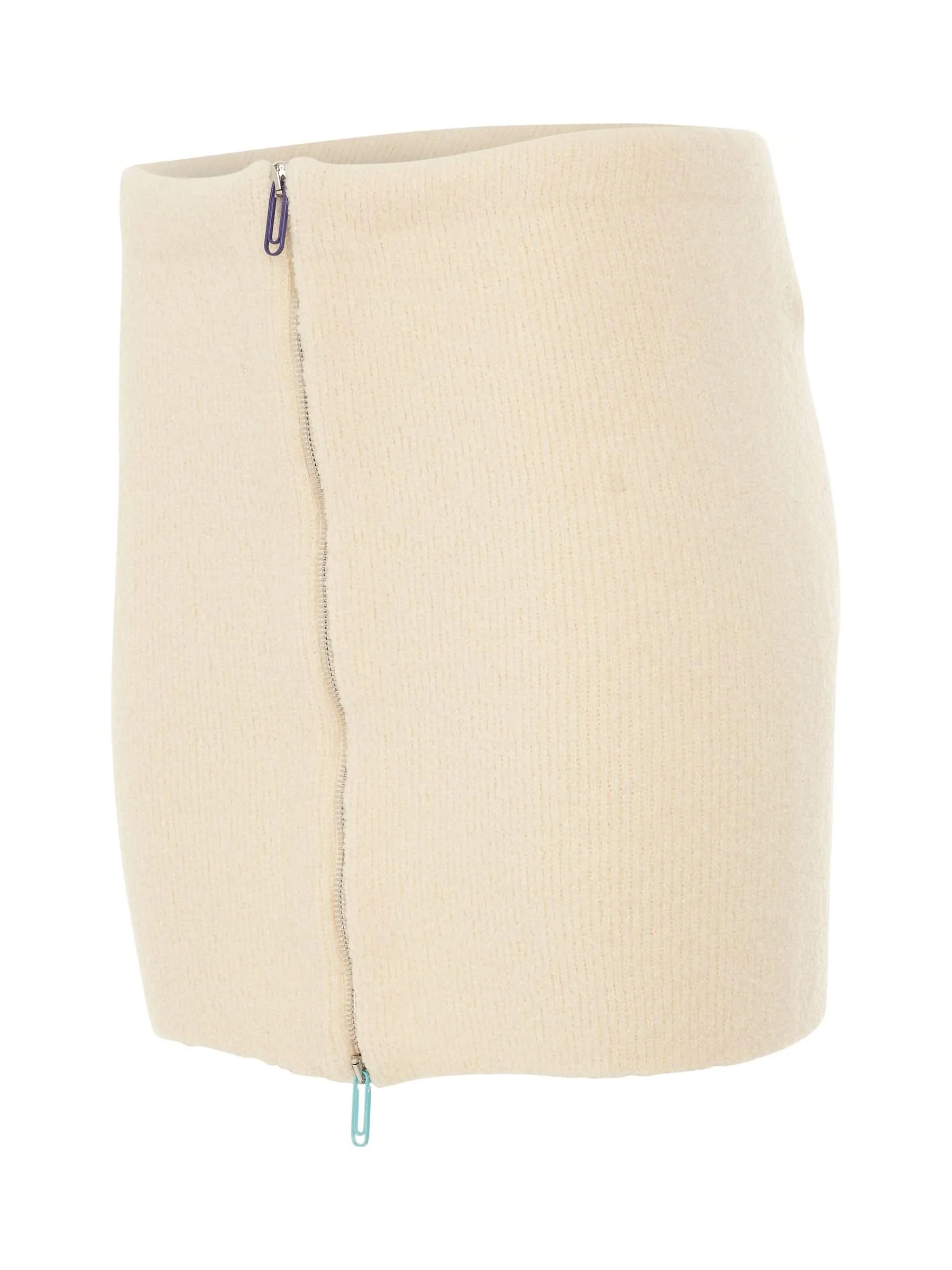 Micro Boucle Mini Skirt in White - Image 2