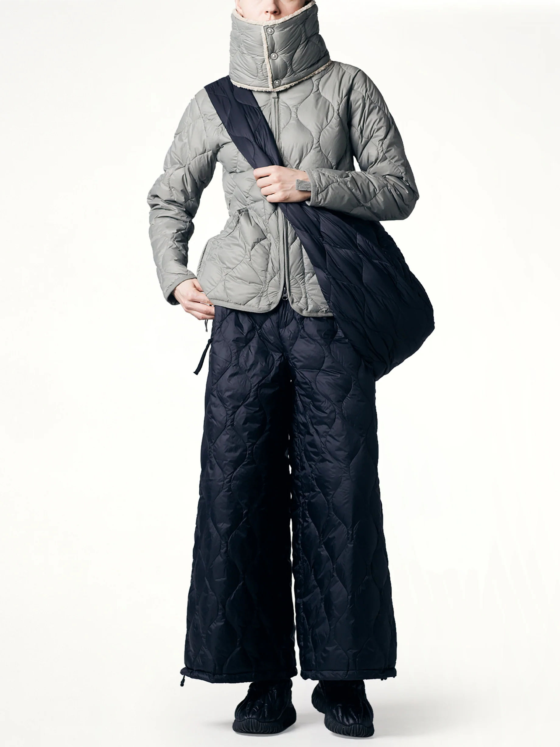 Military Banana Shoulder Down Bag L in Black - Image 4