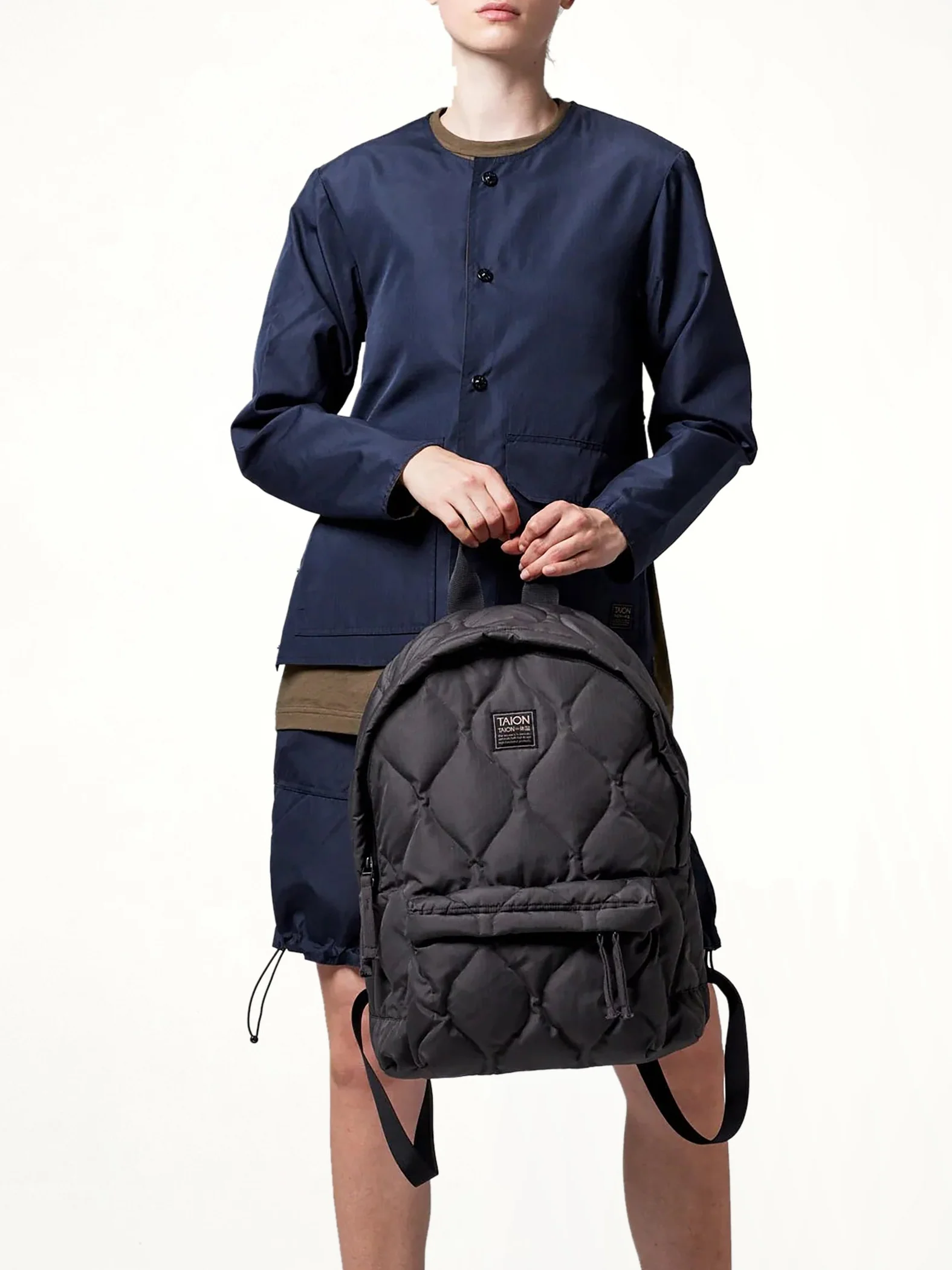 Military Down Backpack in Black - Image 2