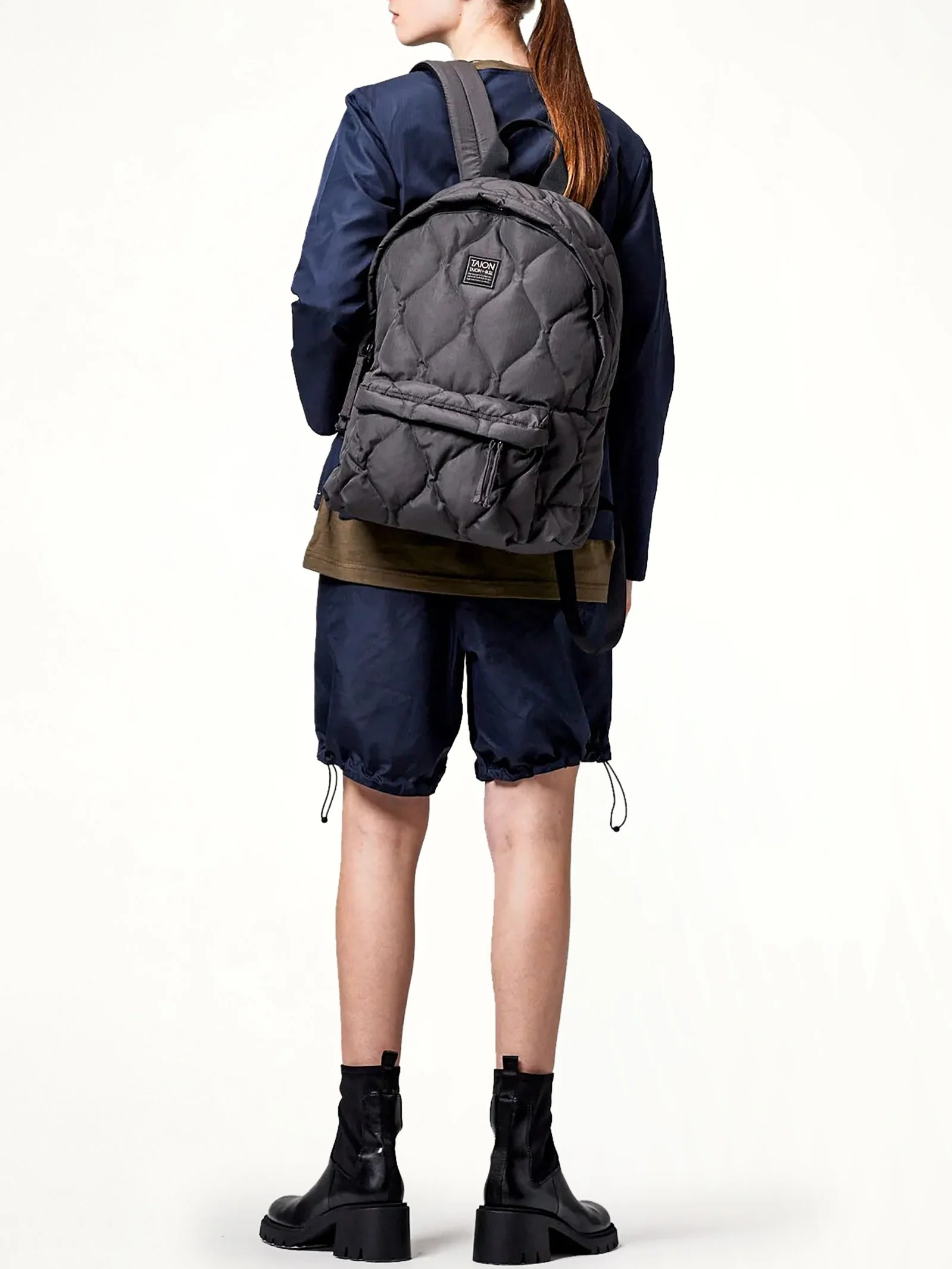 Military Down Backpack in Black - Image 3