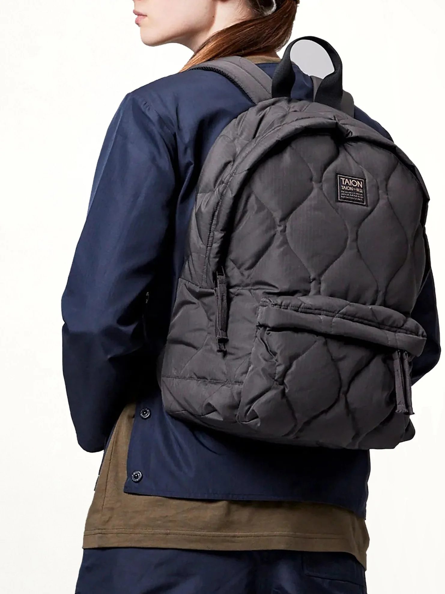 Military Down Backpack in Black - Image 5