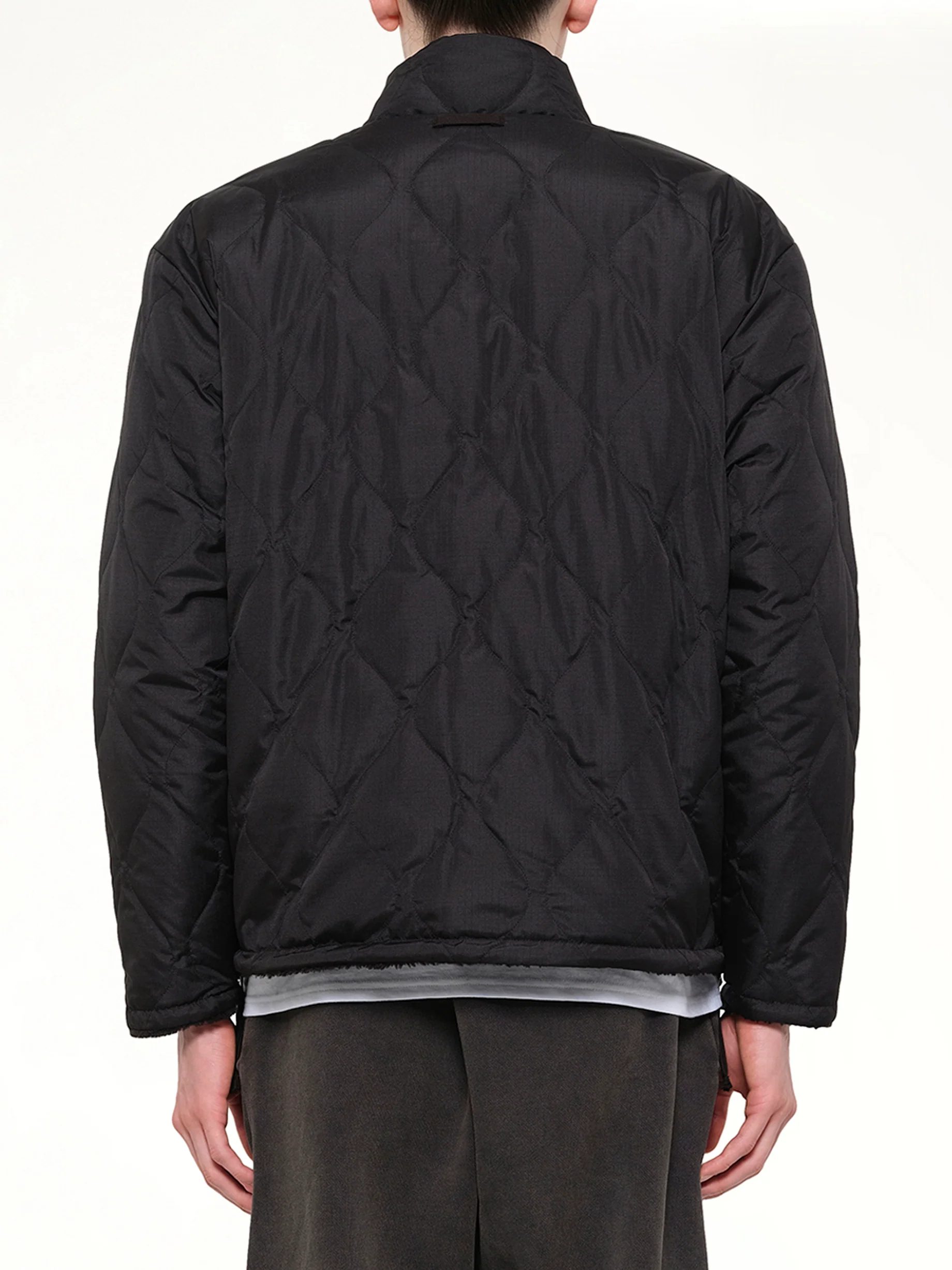 Military Reversible Down Boa Jacket in Black - Image 5