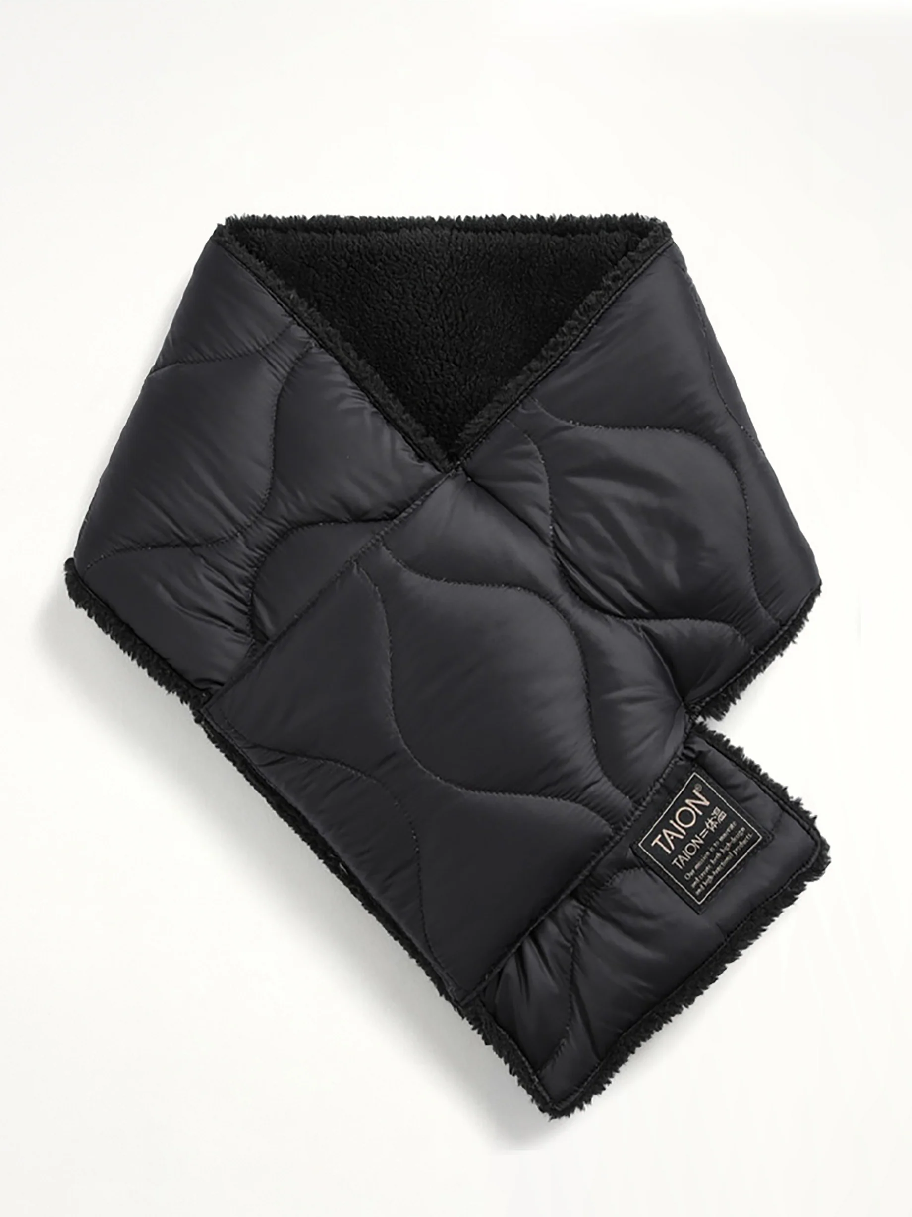 Military Reversible Down Scarf in Black