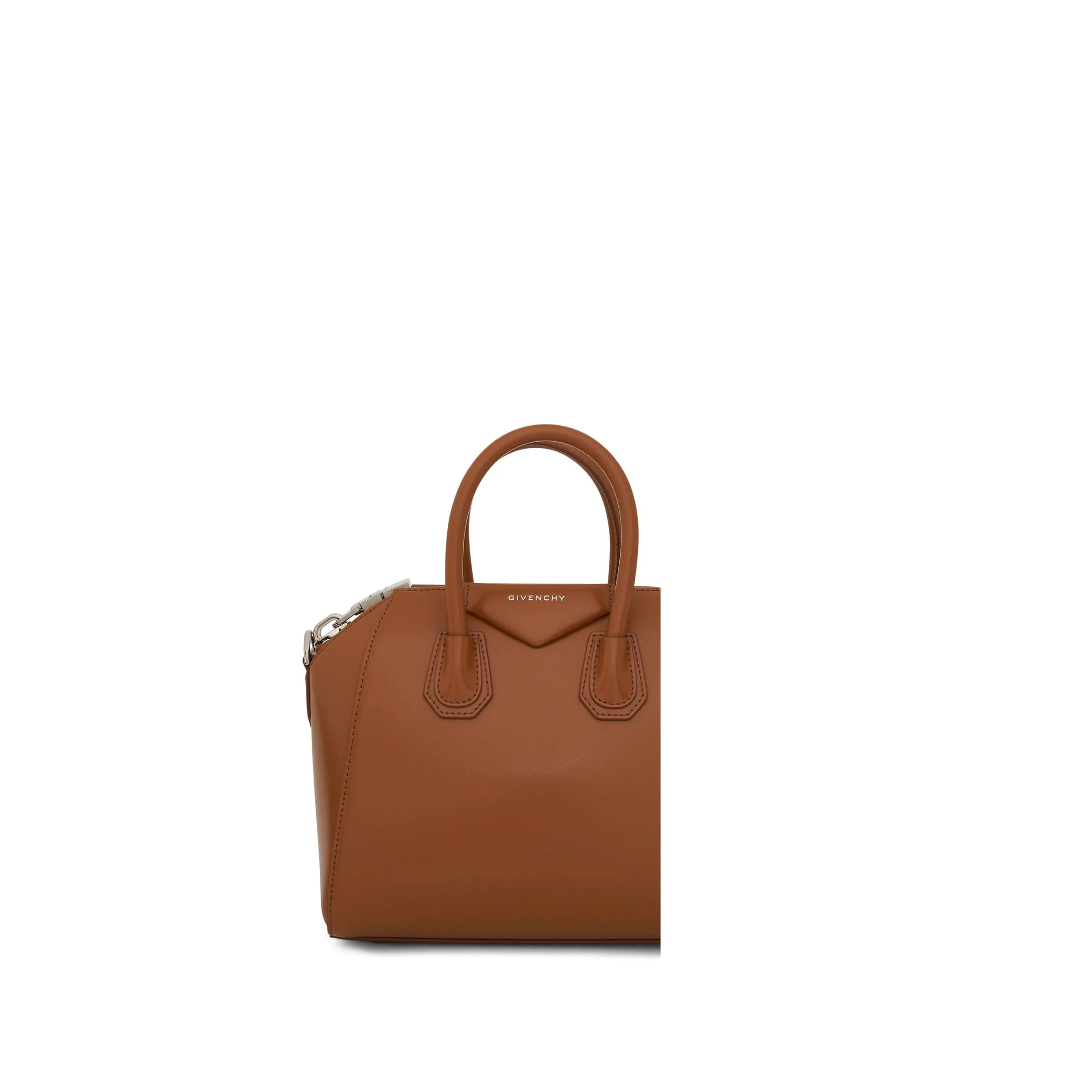 Mini Antigona Bag in Box Leather in Tan - Image 4