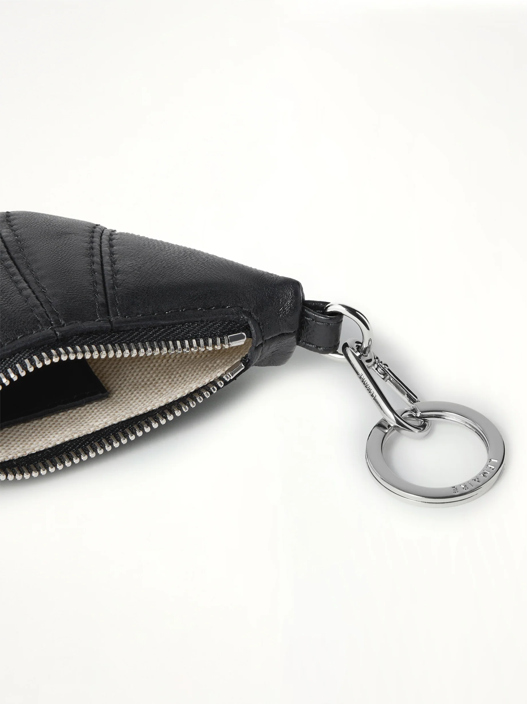 Mini Croissant Soft Nappa Keyring in Dark Chocolate - Image 2