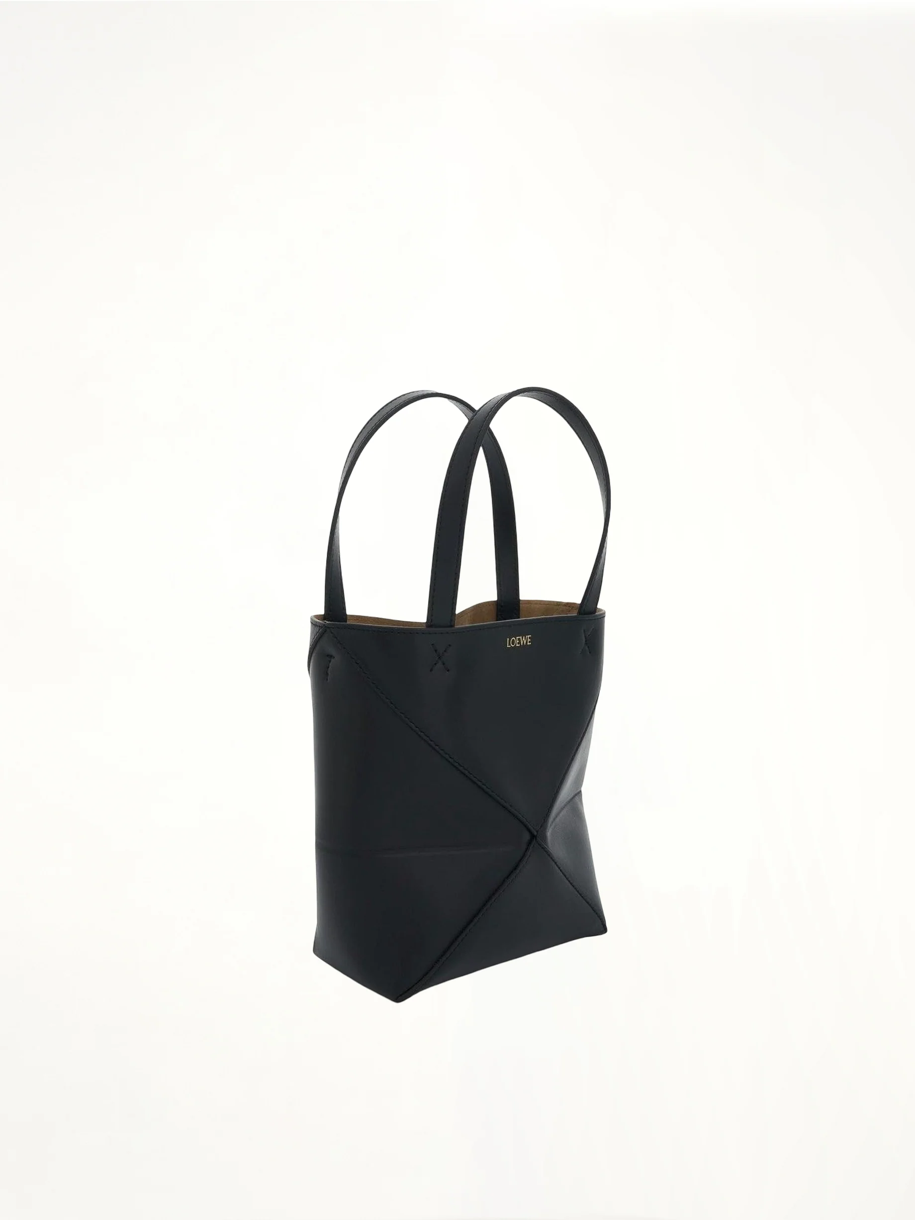 Mini Fold Puzzle Tote Bag in Black - Image 2