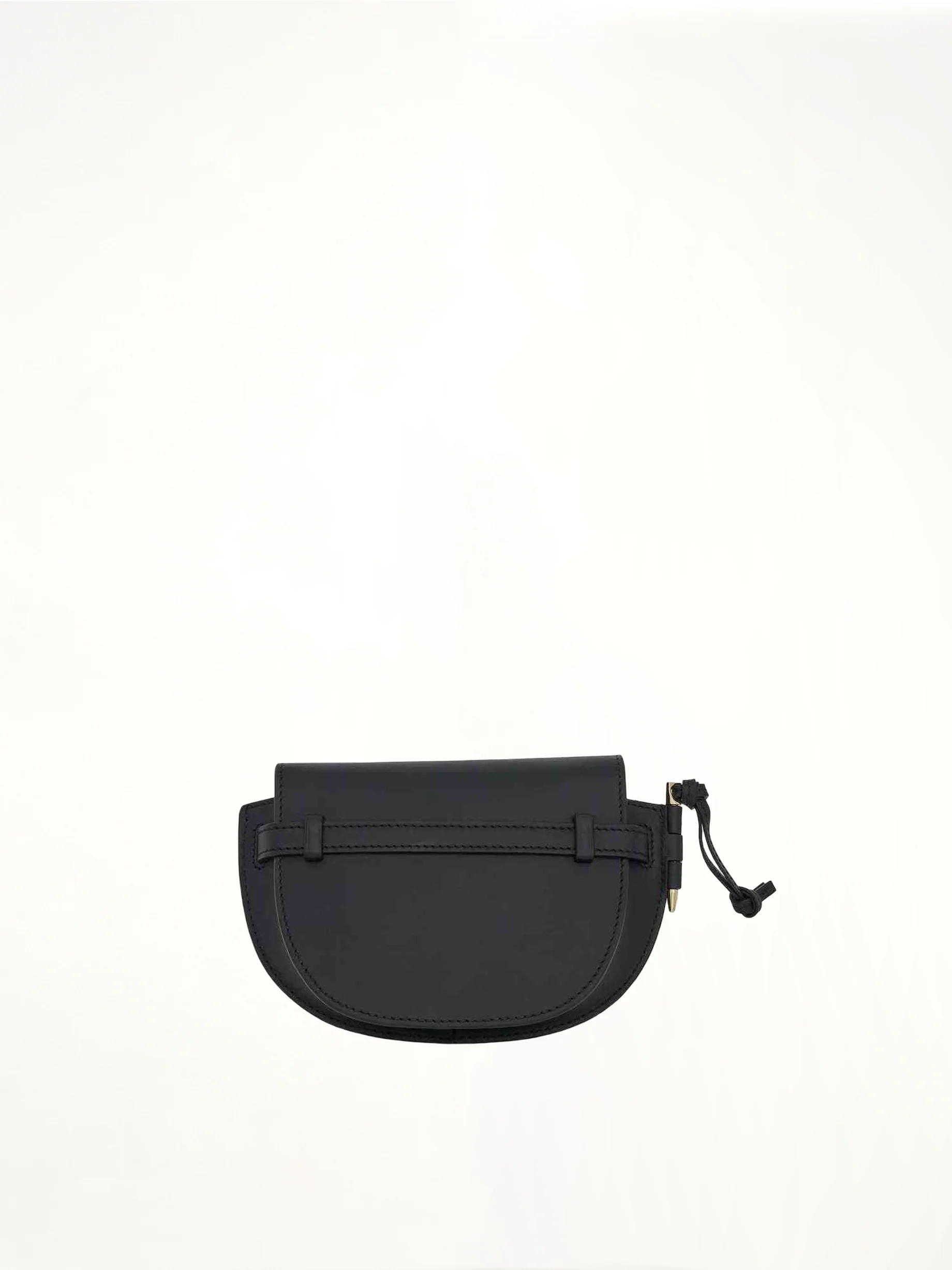 Mini Gate Dual Bag in Soft Calfskin and Jacquard Strap in Black - Image 3