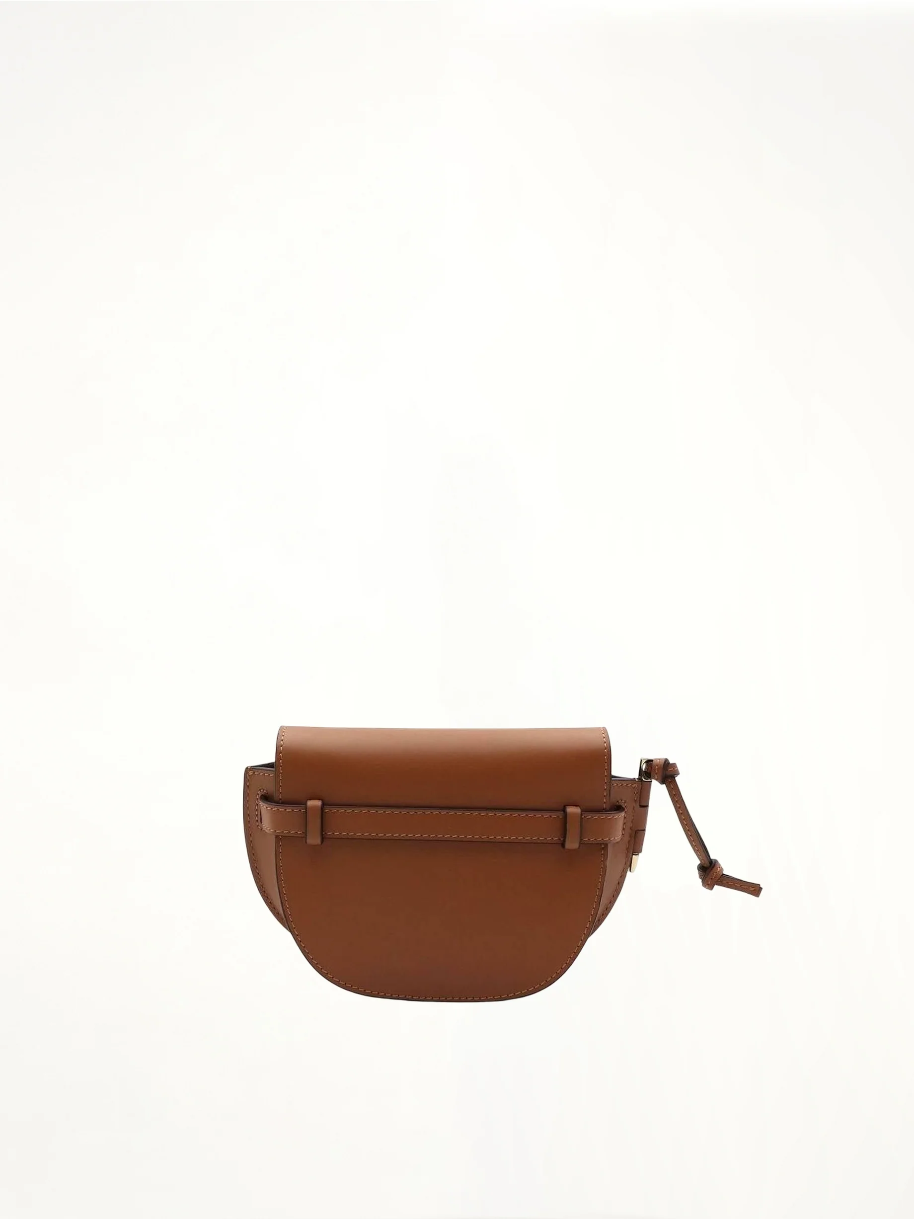 Mini Gate Dual Bag in Soft Calfskin and Jacquard Strap in Tan - Image 6