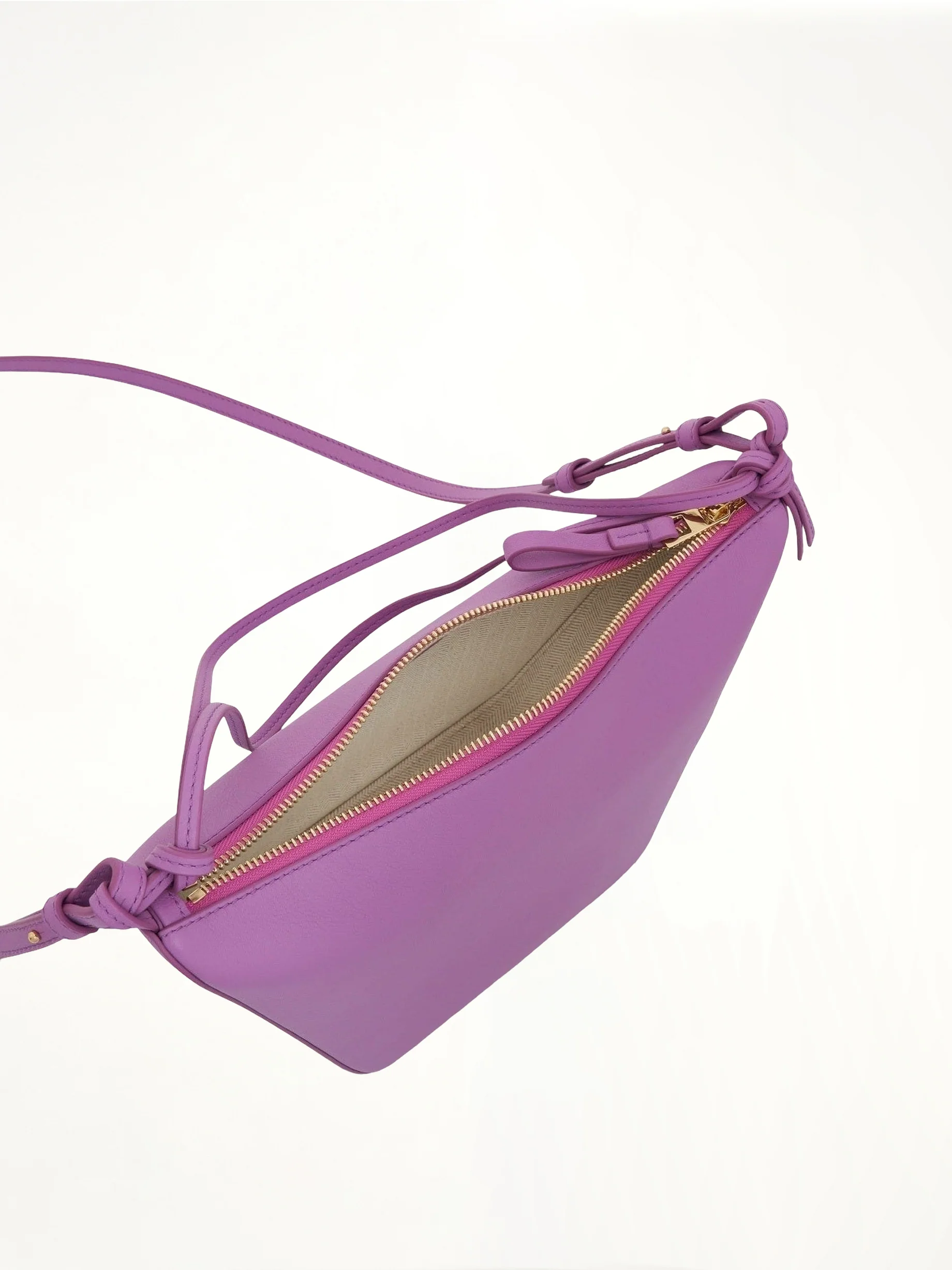 Mini Hammock Hobo Bag in Classic Calfskin in Rockrose - Image 4