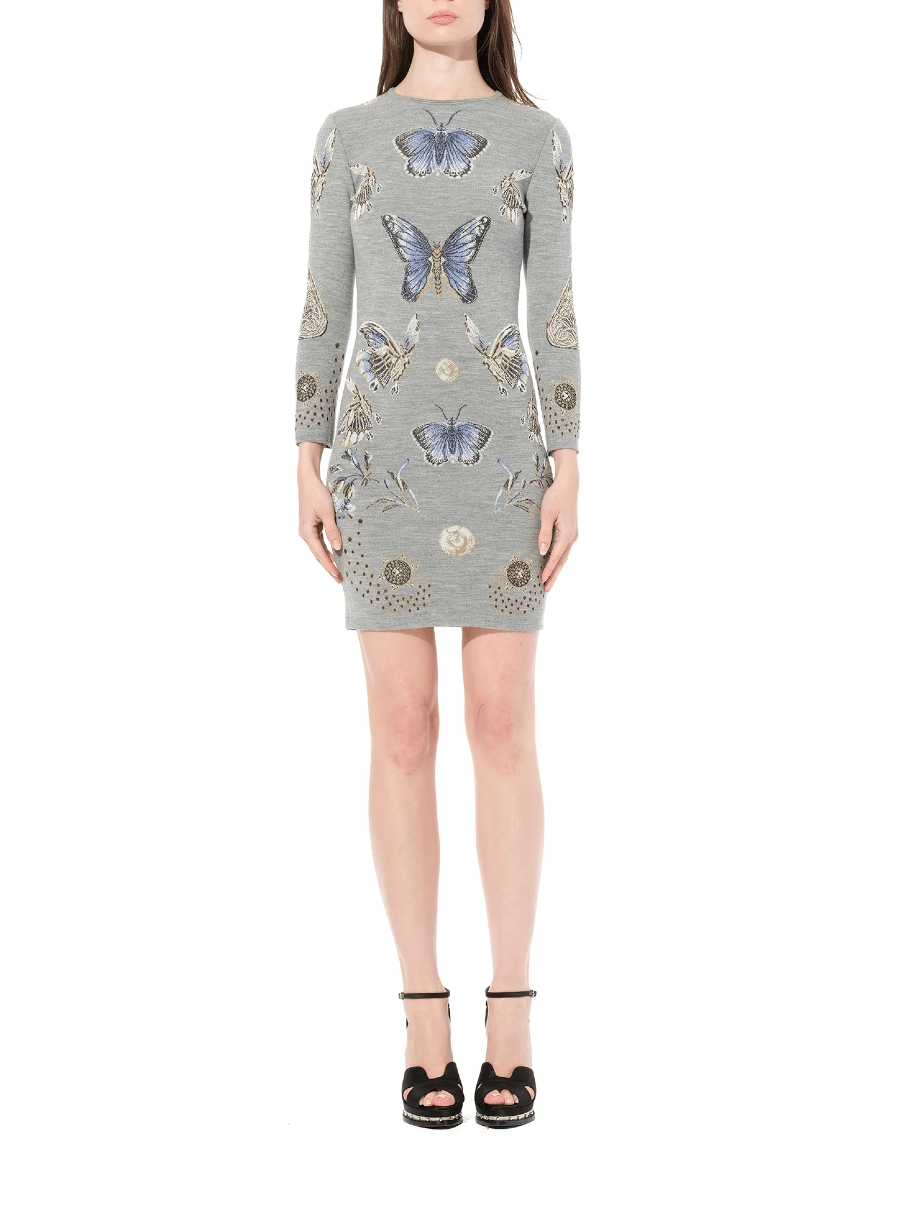 Mini Jacquard Dress in Grey - Image 4