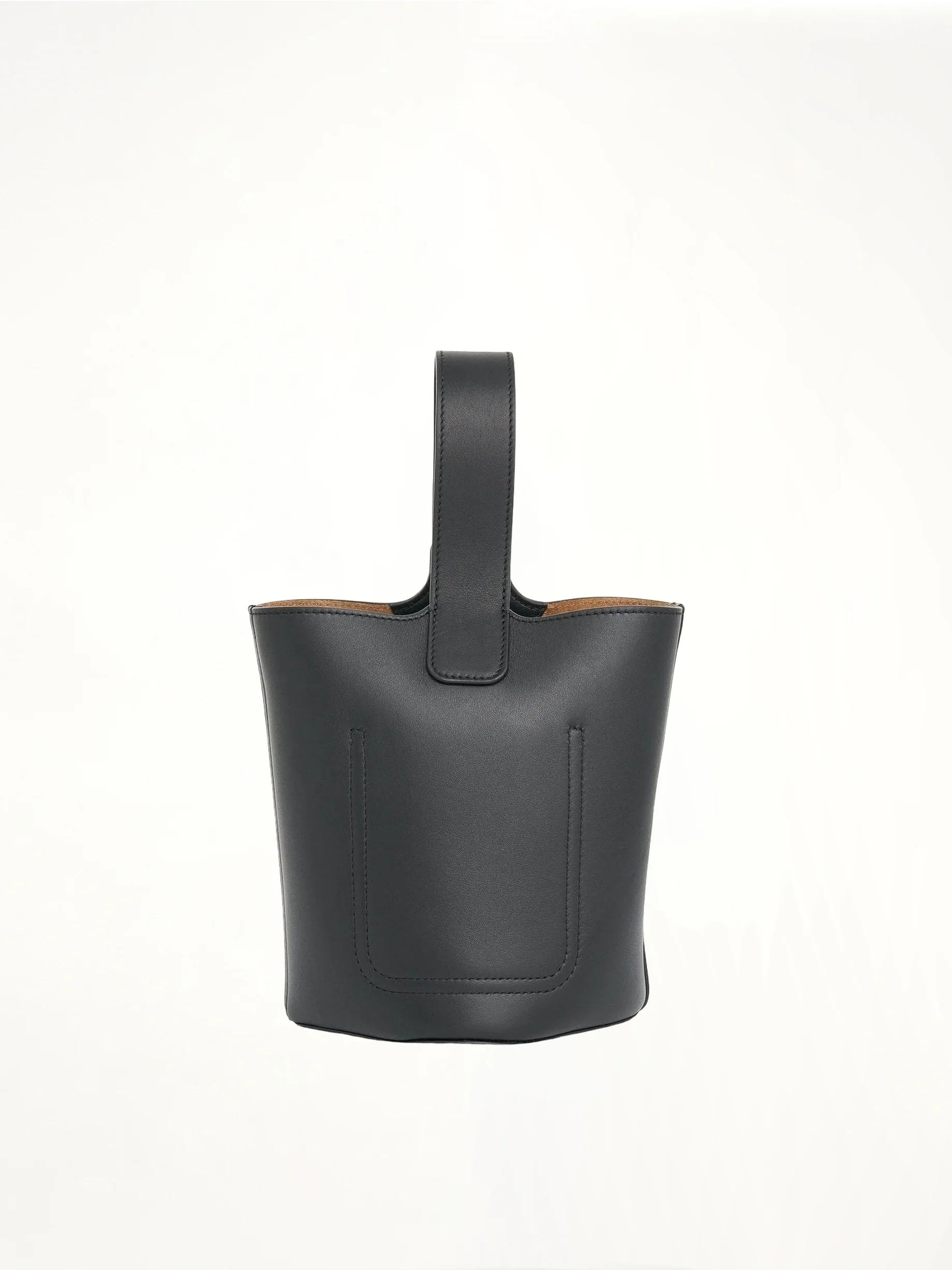 Mini Pebble Bucket Bag in Black - Image 3