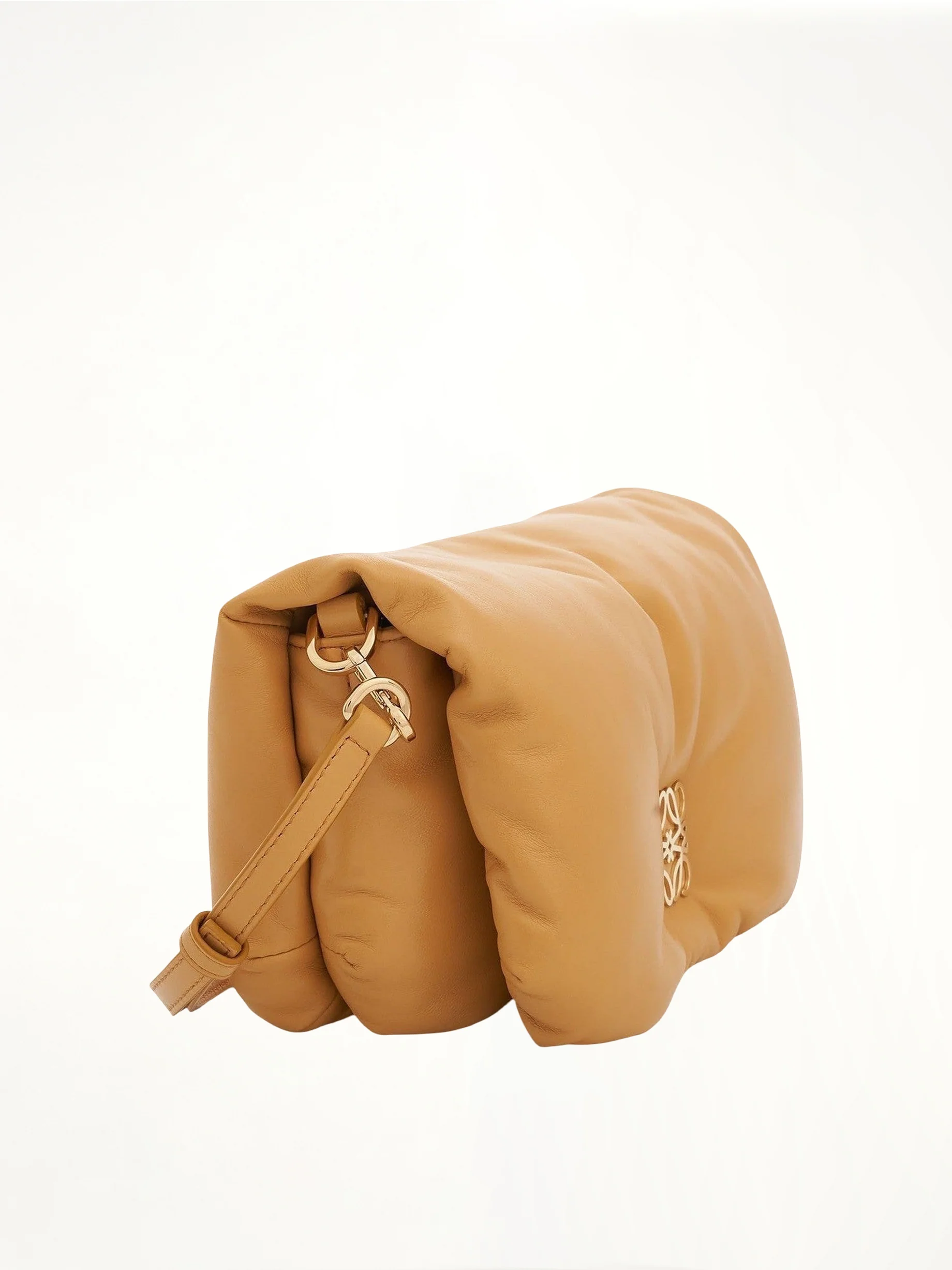 Mini Puffer Goya Bag in Shiny Nappa Lambskin in Camel - Image 2
