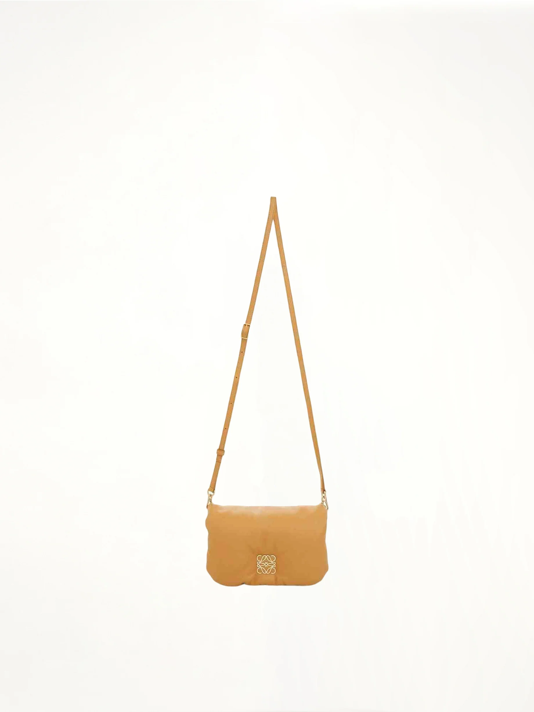 Mini Puffer Goya Bag in Shiny Nappa Lambskin in Camel - Image 3