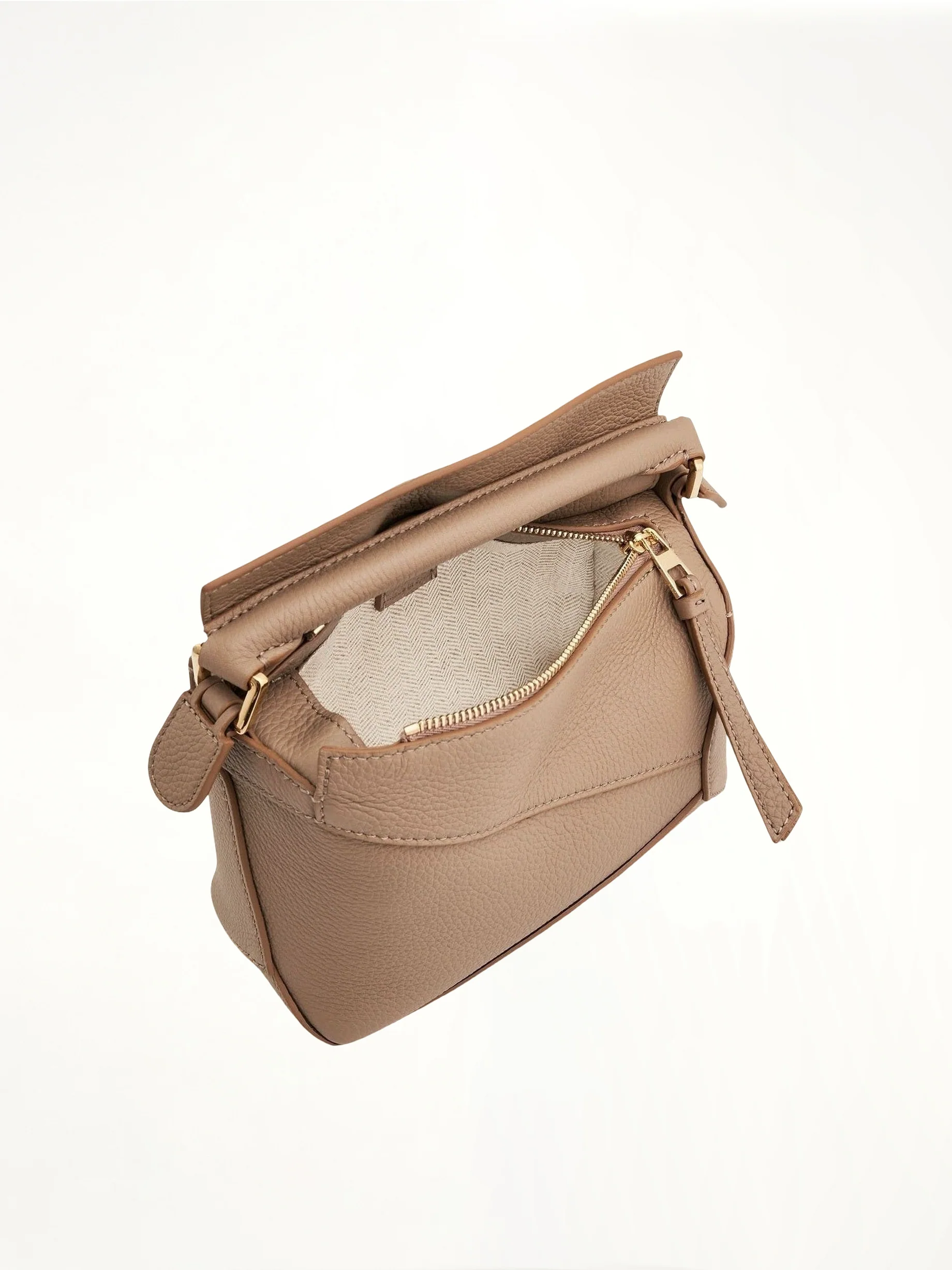 Mini Puzzle Edge Bag in Soft Grained Calf in Sand - Image 5