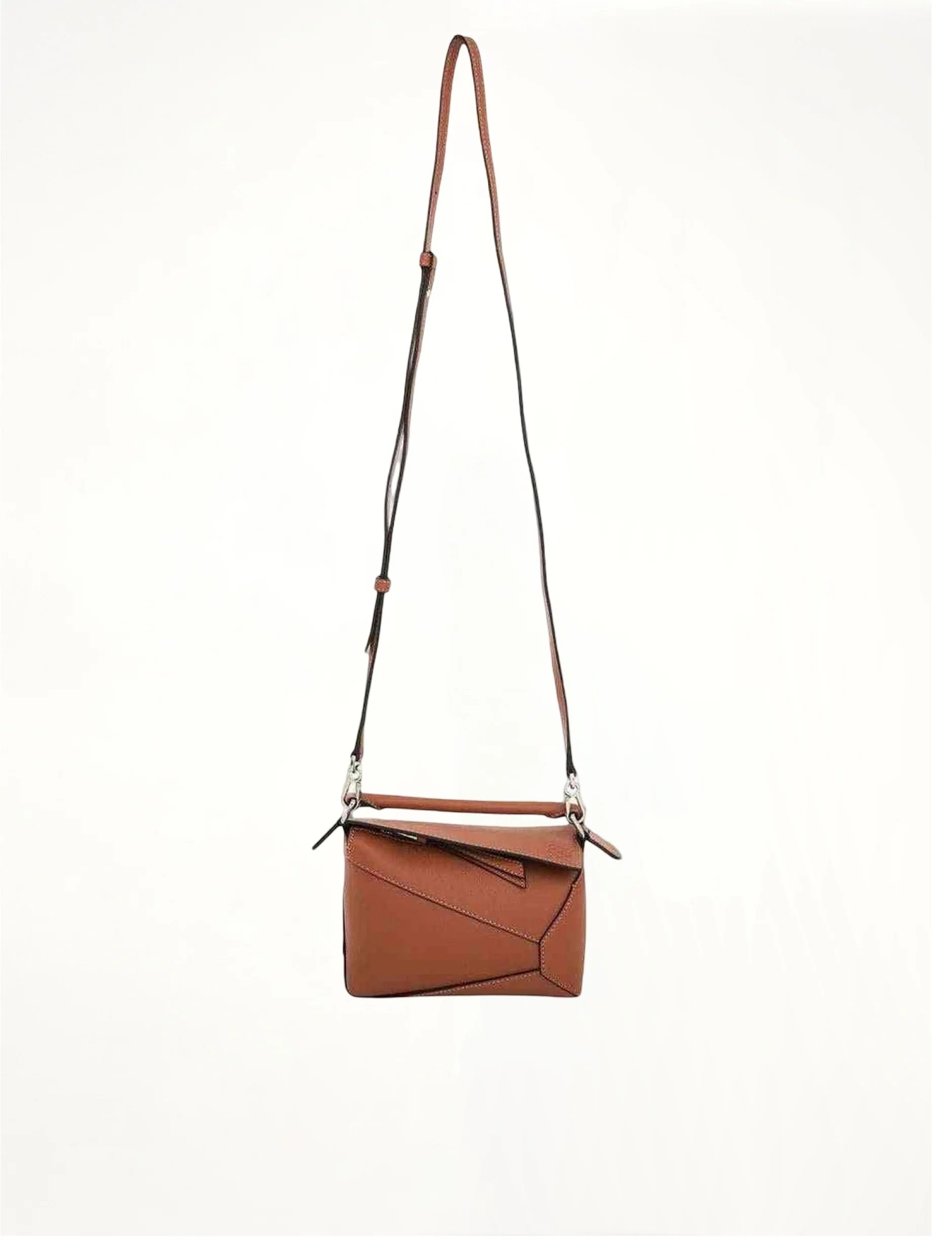 Mini Puzzle Edge Bag in Tan - Image 4
