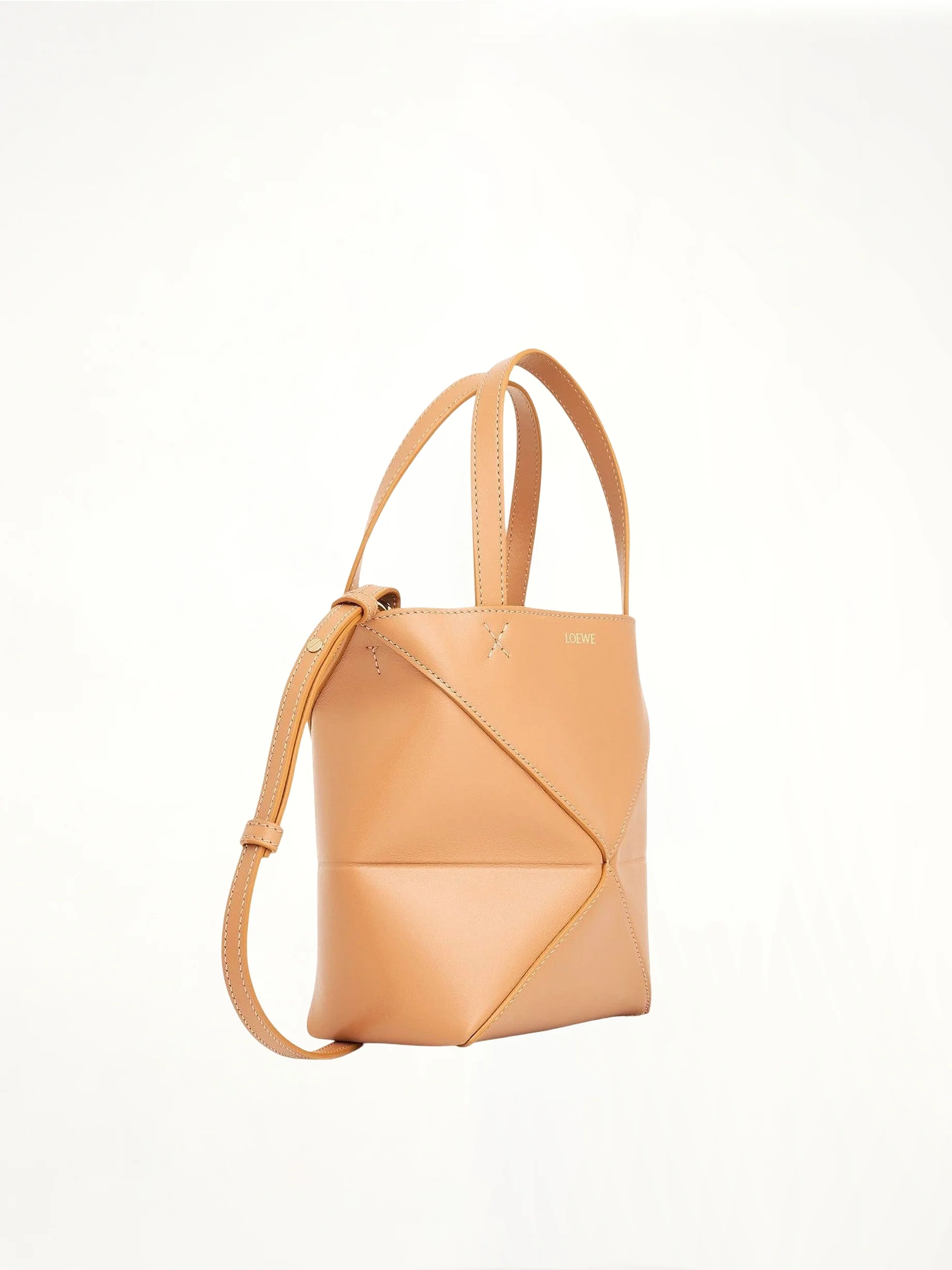 Mini Puzzle Fold Tote Bag in Calfskin in Warm Desert - Image 2