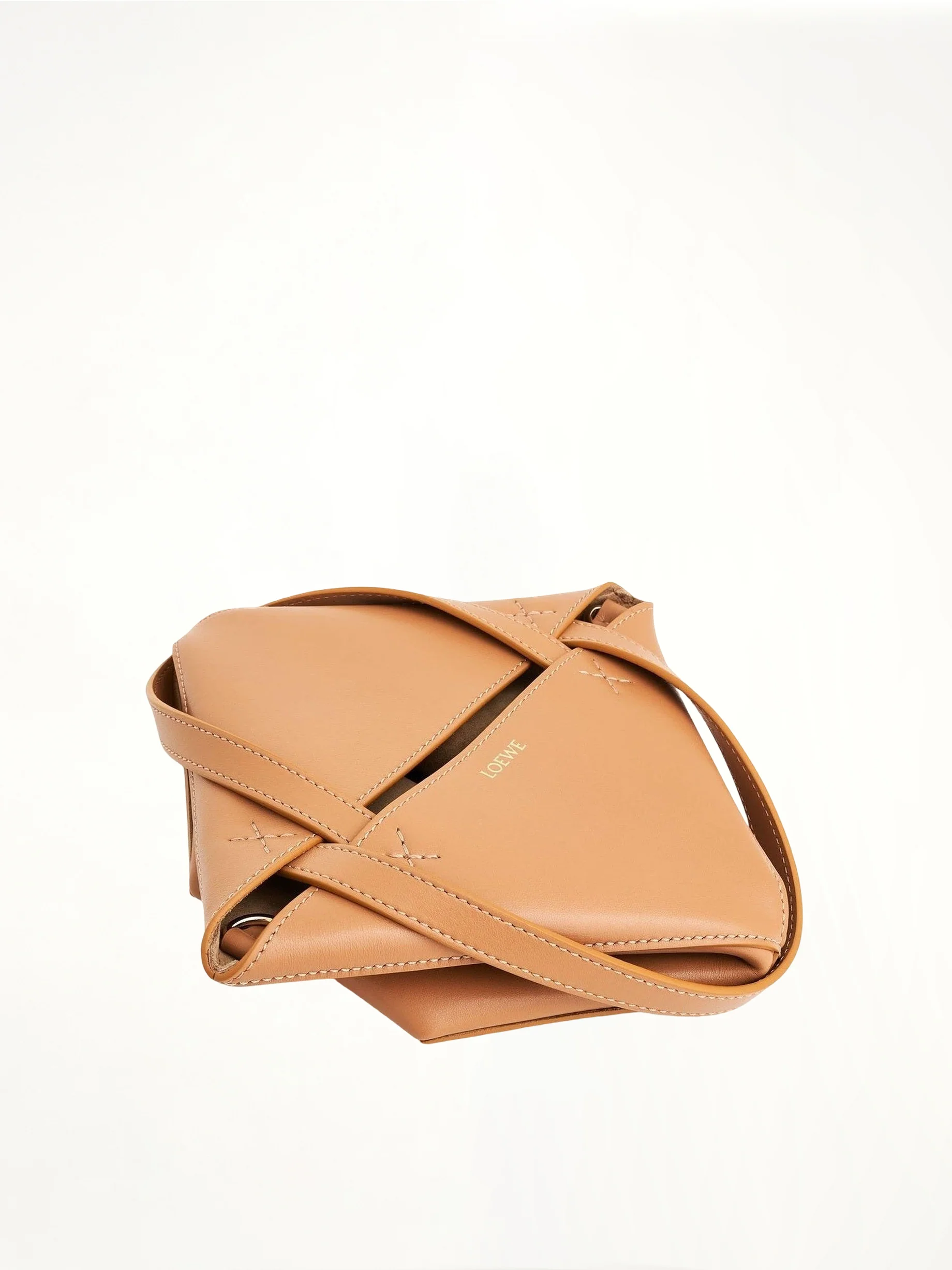 Mini Puzzle Fold Tote Bag in Calfskin in Warm Desert - Image 7