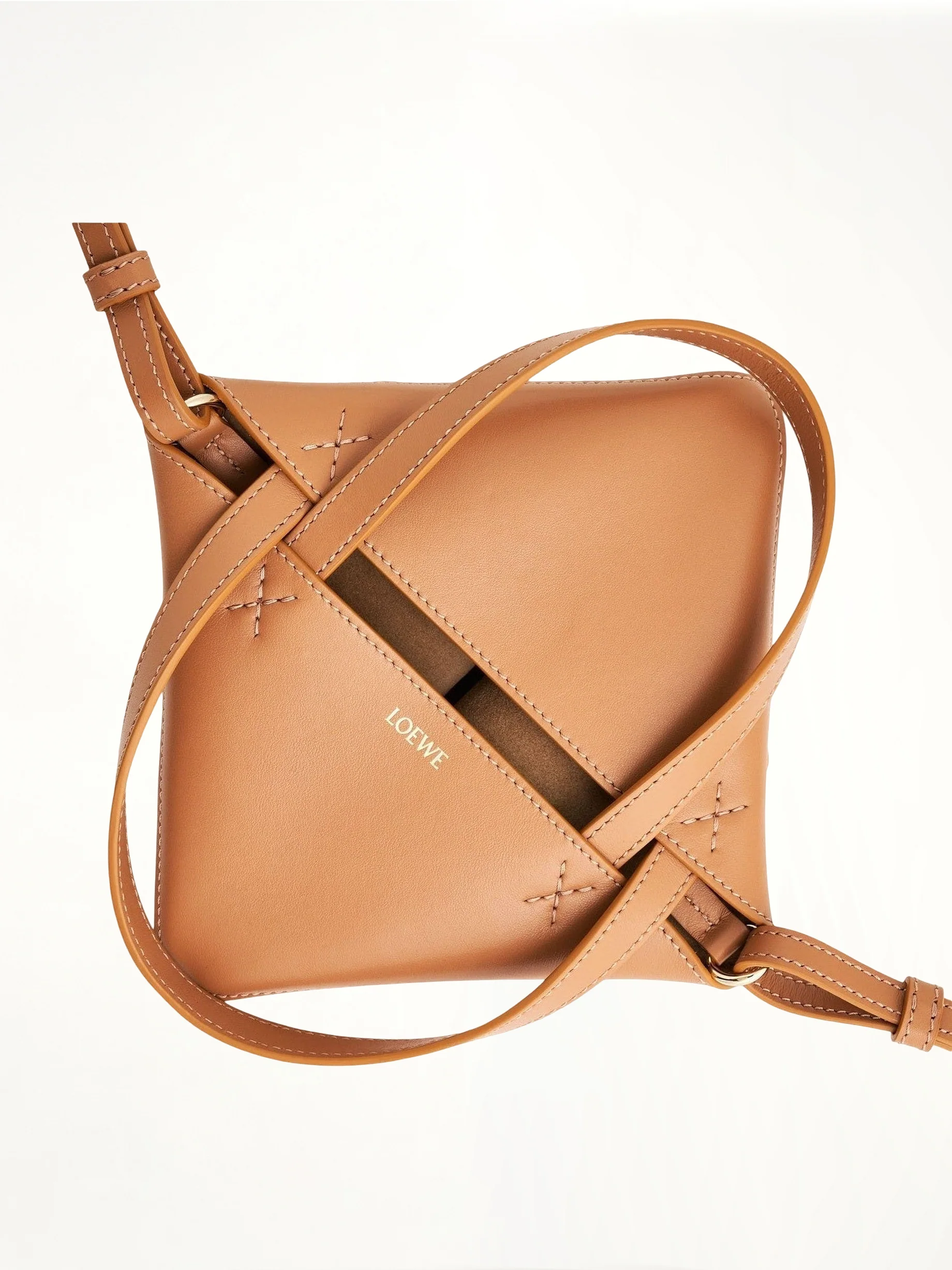 Mini Puzzle Fold Tote Bag in Calfskin in Warm Desert - Image 8