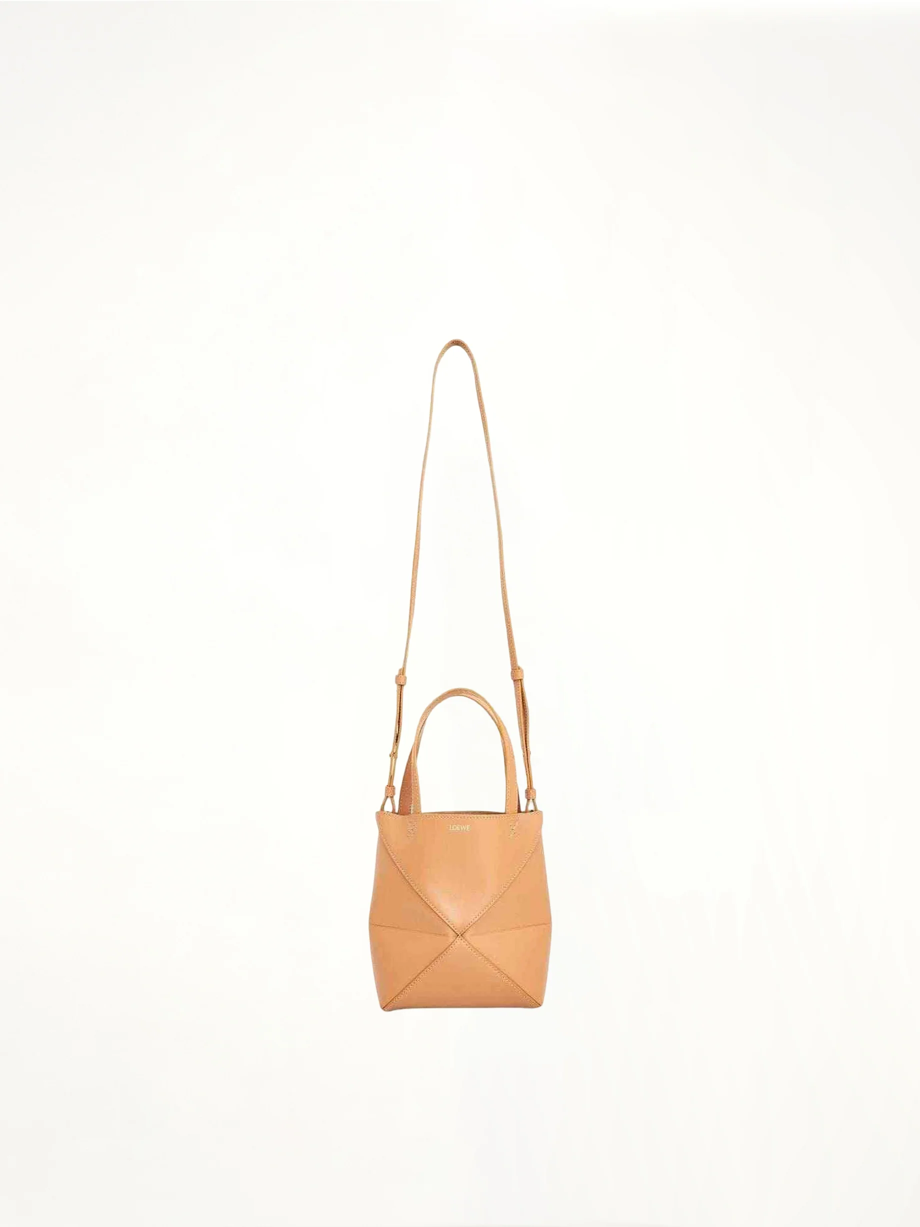 Mini Puzzle Fold Tote Bag in Calfskin in Warm Desert - Image 9