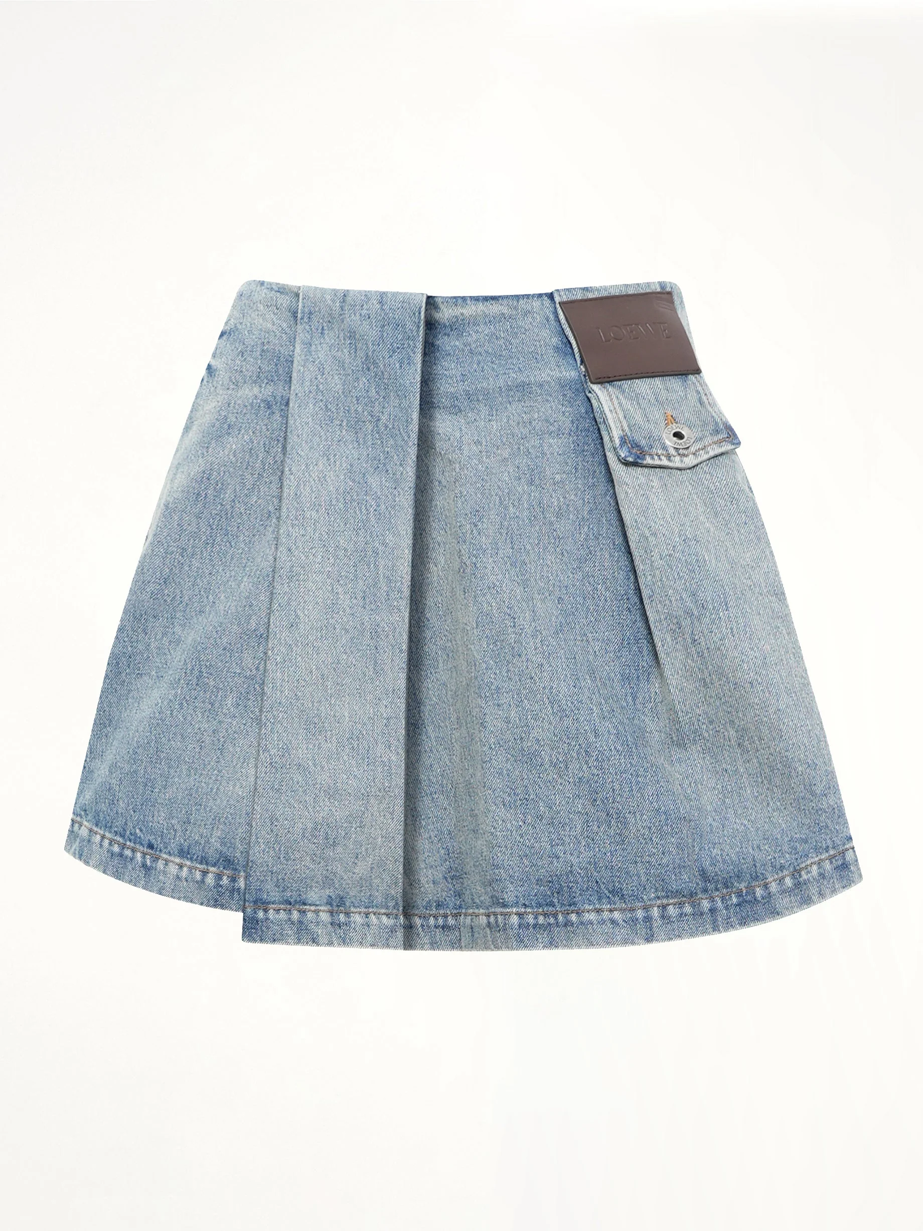 Mini Skirt in Washed Denim - Image 2