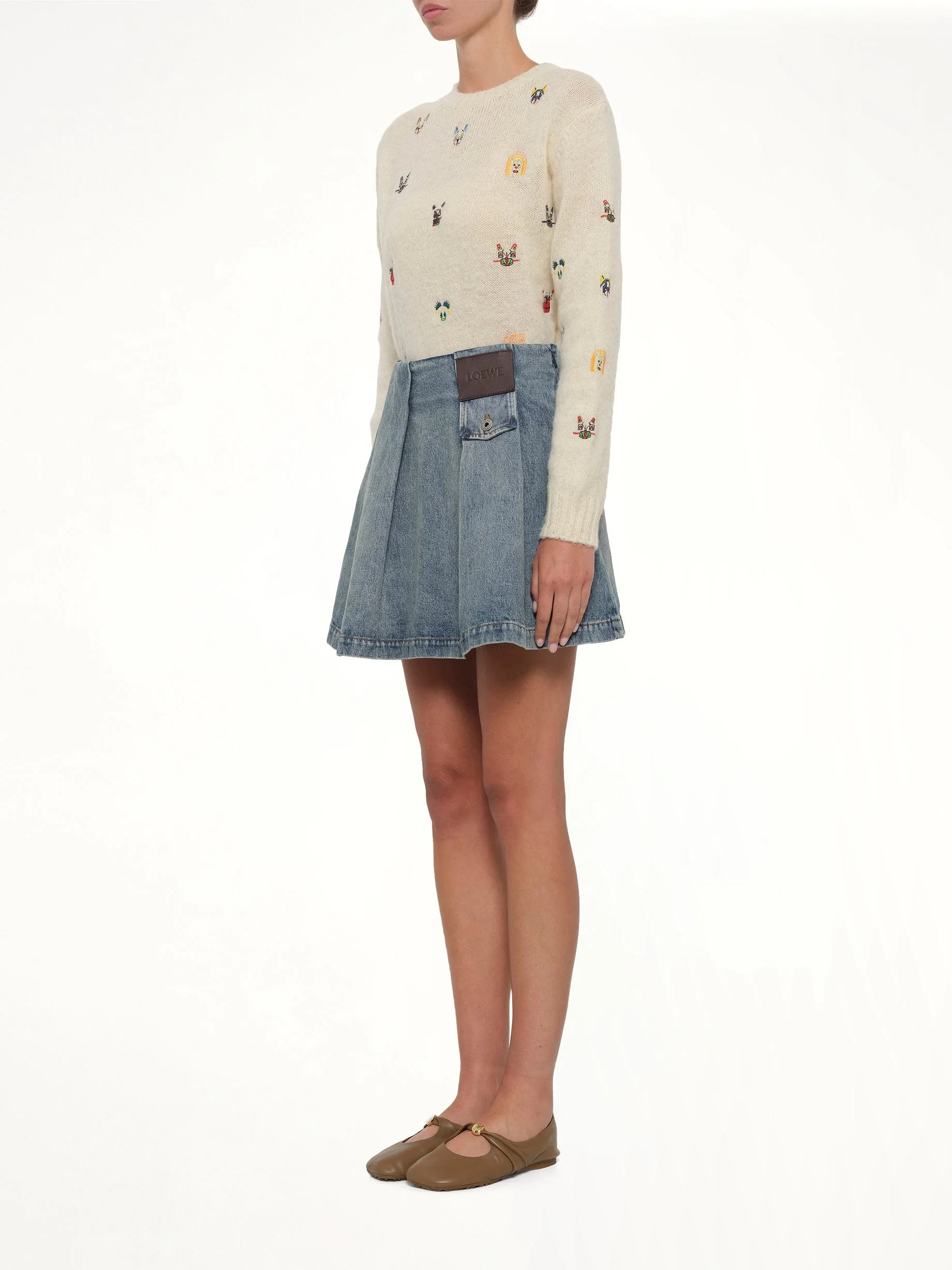 Mini Skirt in Washed Denim - Image 4