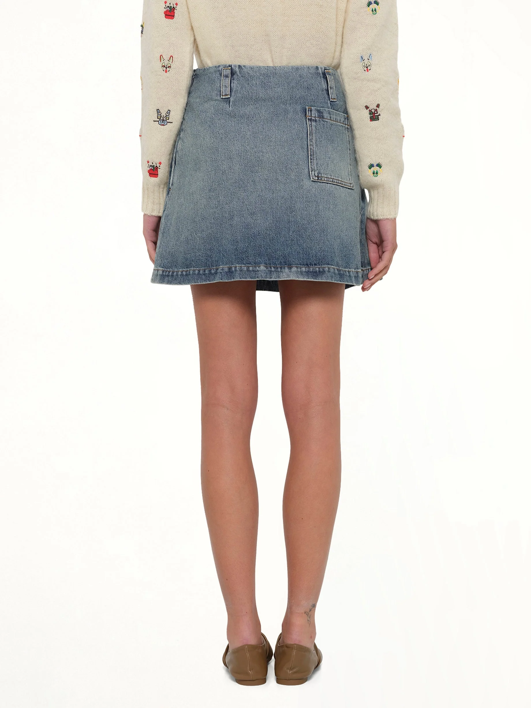Mini Skirt in Washed Denim - Image 5