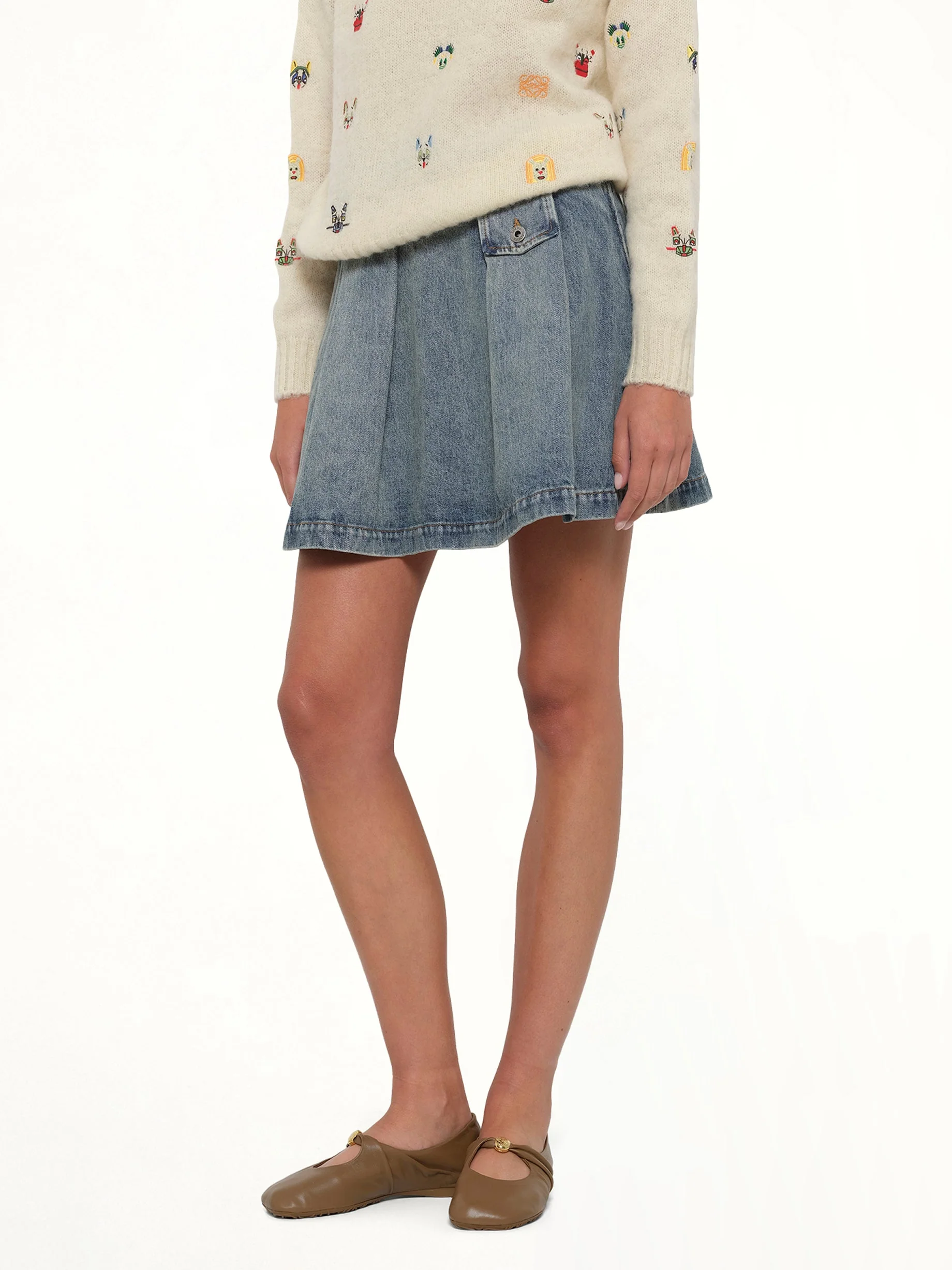 Mini Skirt in Washed Denim - Image 6